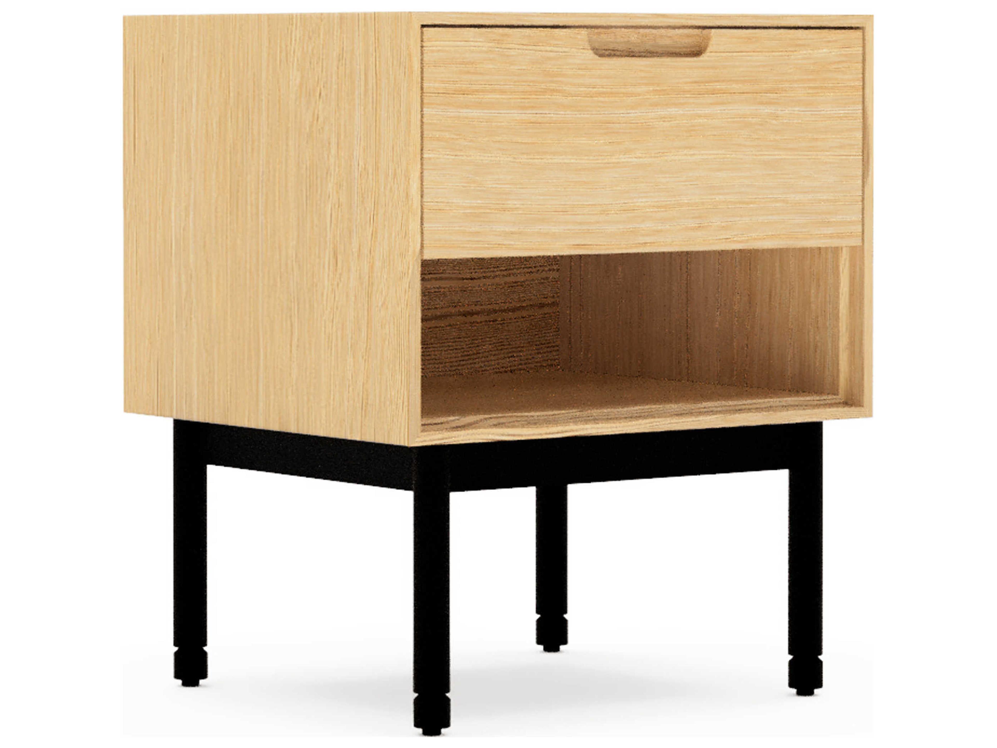 Gus* Modern Munro Rectangular Wood White Oak End Table