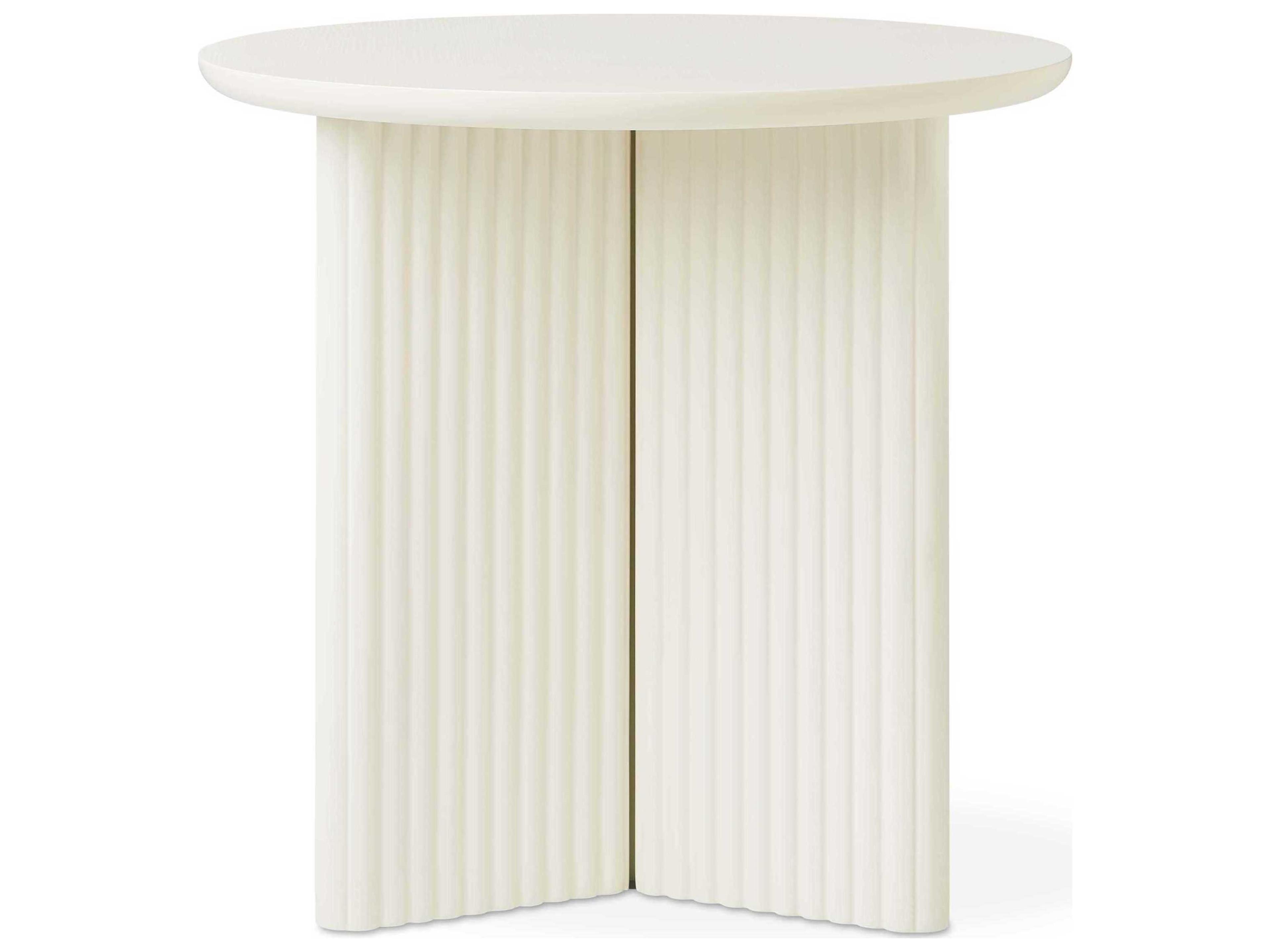 Gus* Modern Odeon Round Wood Pearl End Table