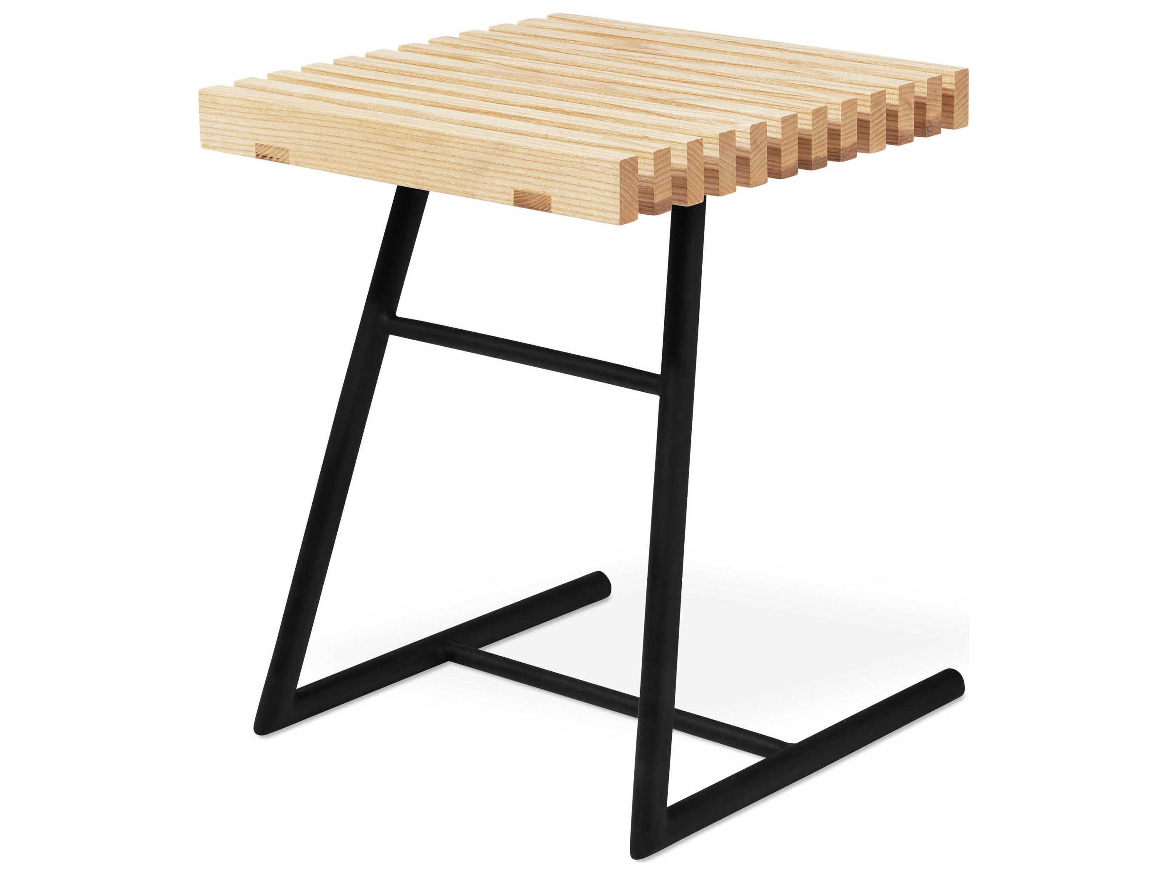 Gus* Modern Transit Square Wood Black Ash Natural End Table