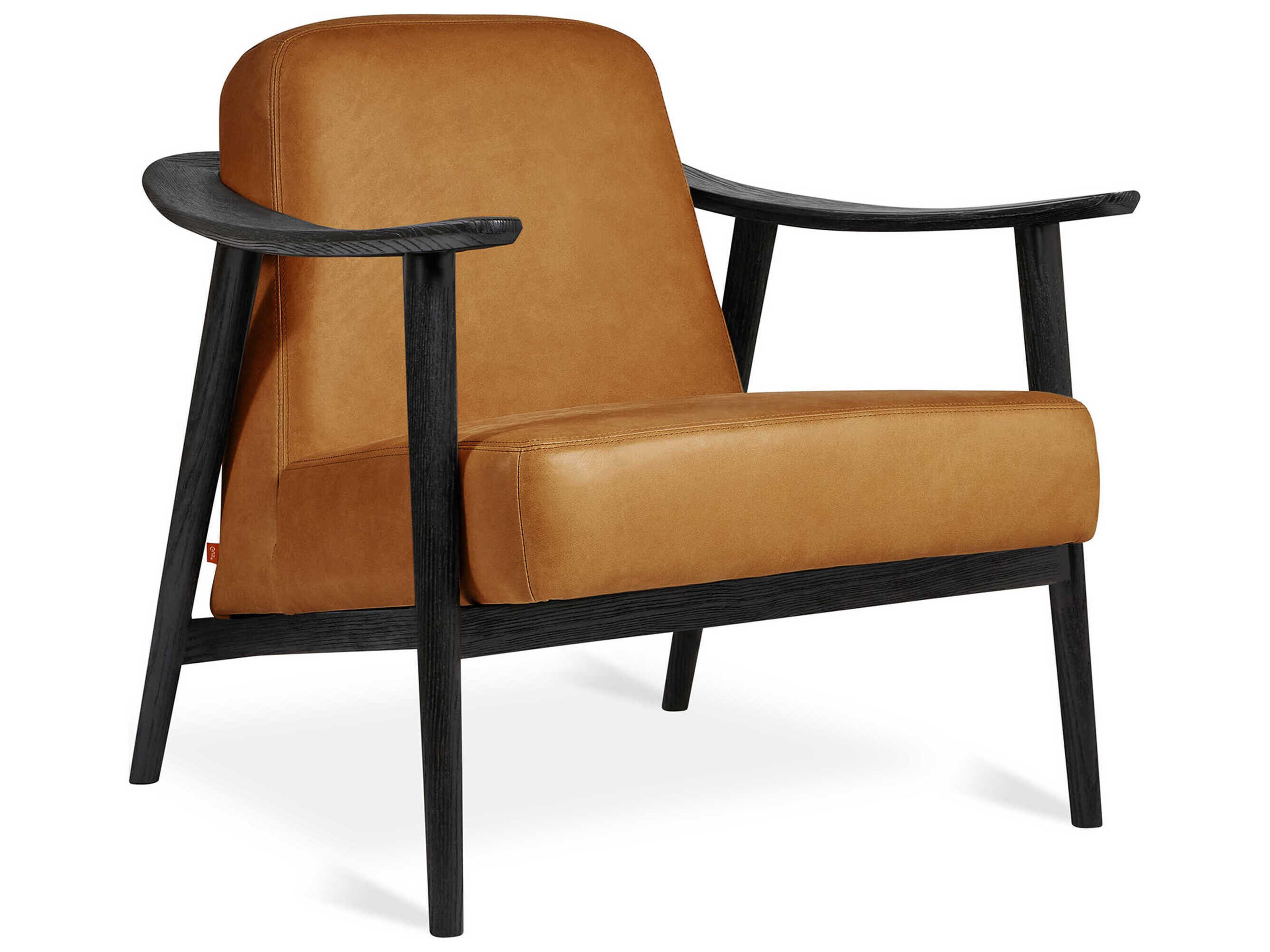 Gus* Modern Baltic Tucson Sienna Ash Black Brown Leather Accent Chair