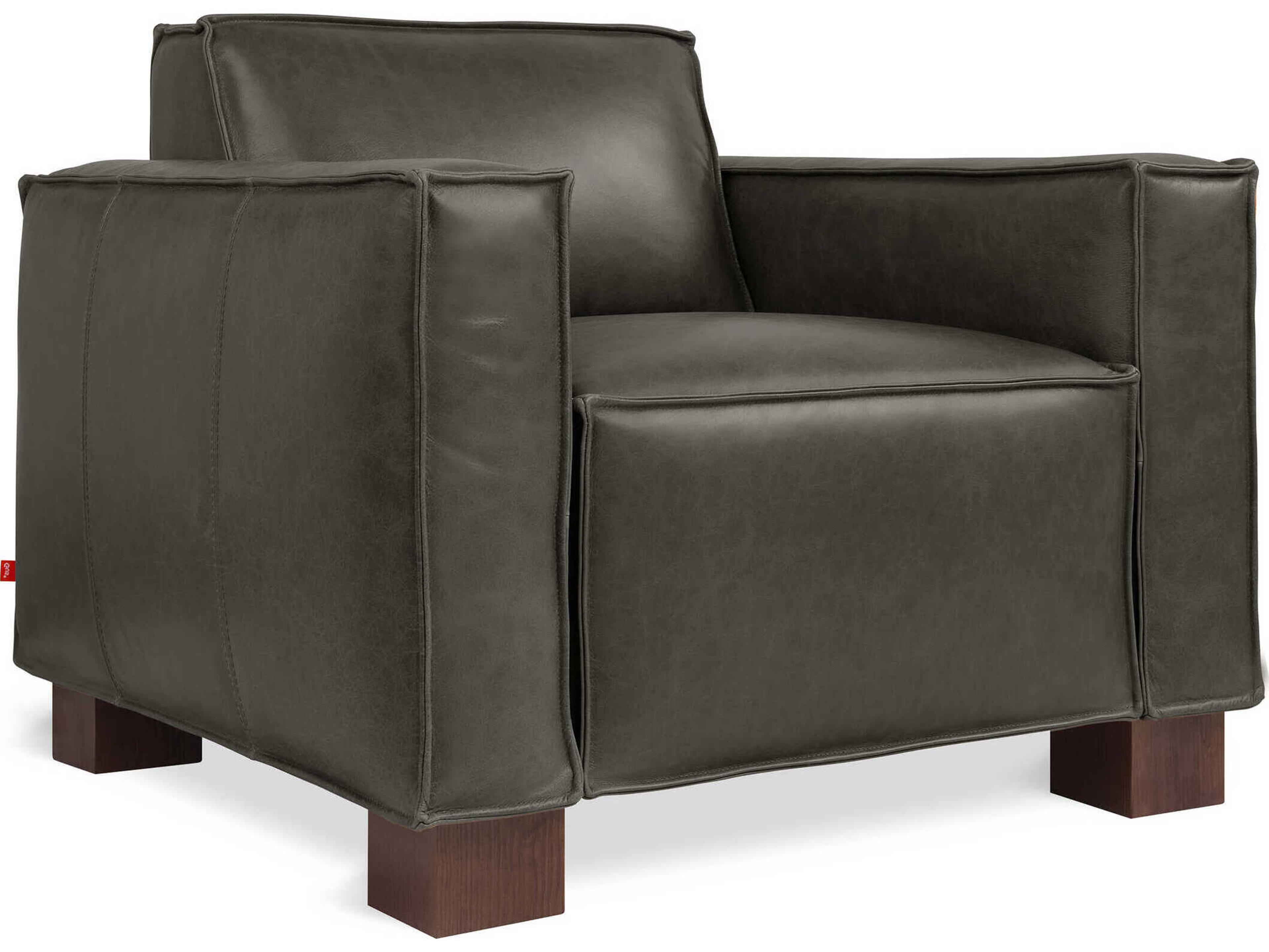 Gus* Modern Cabot Tucson Charcoal Brown Leather Accent Chair