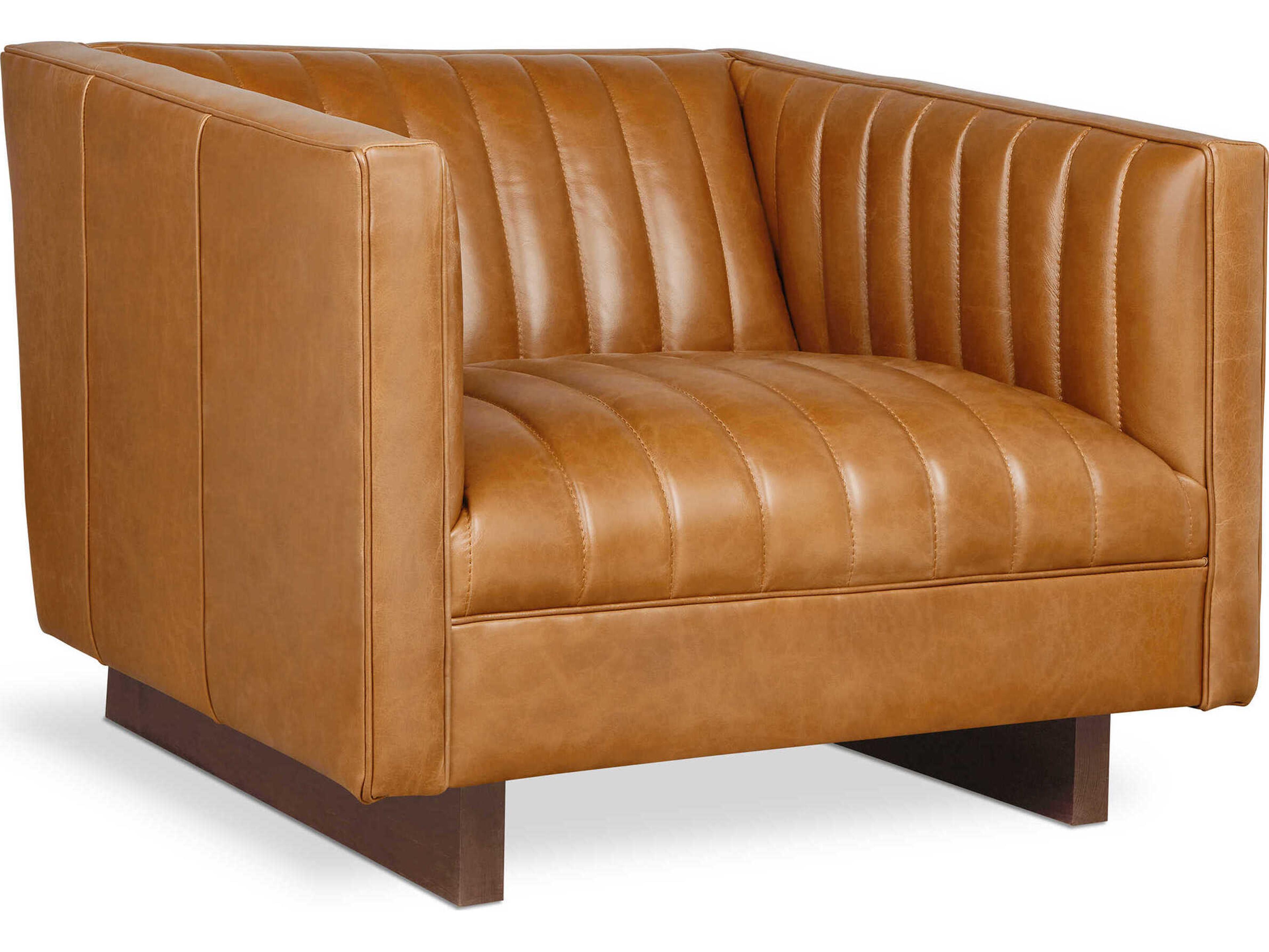 Gus* Modern Wallace Sienna Brown Leather Accent Chair