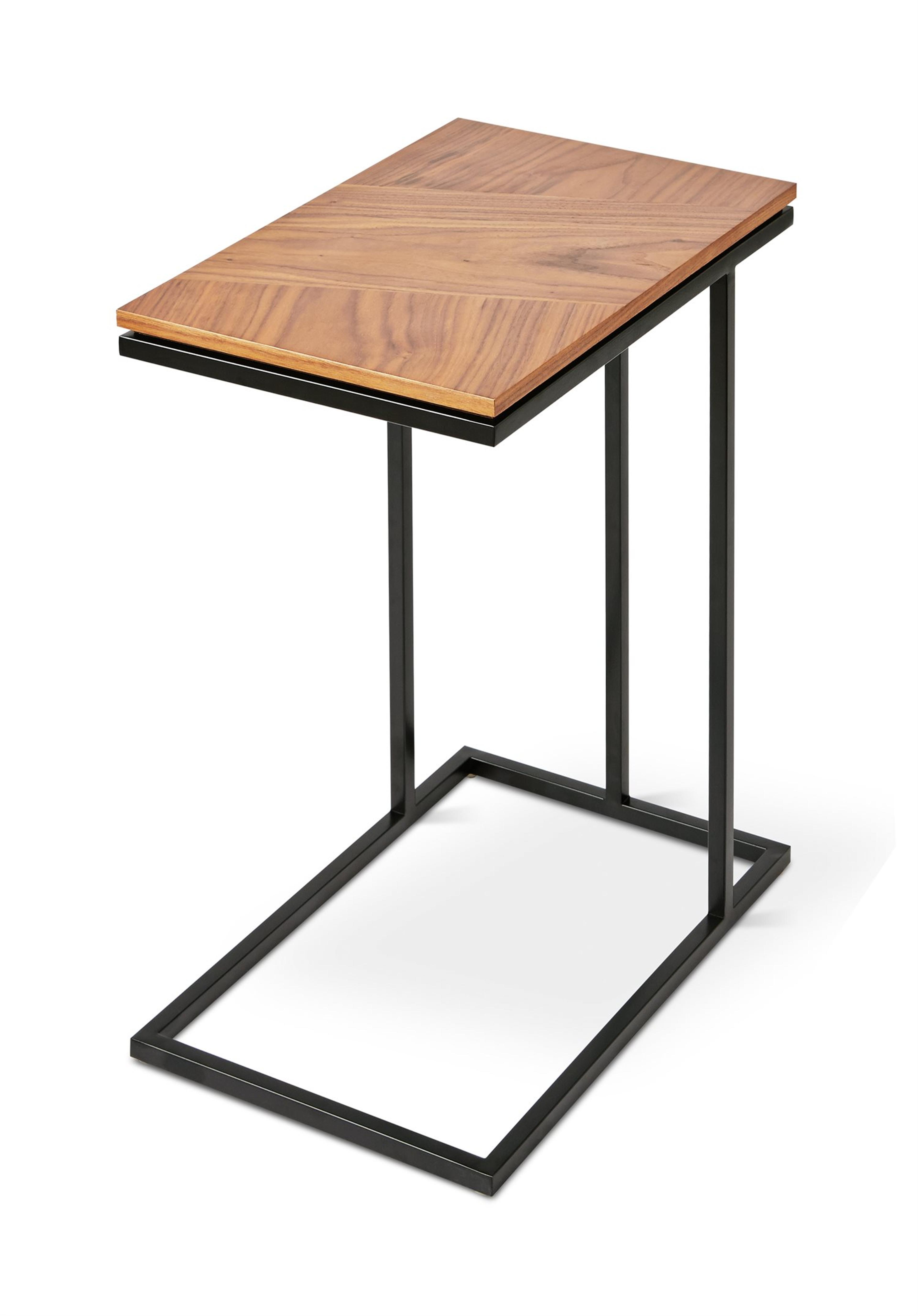 Gus* Modern Tobias Rectangular Wood Walnut Black End Table