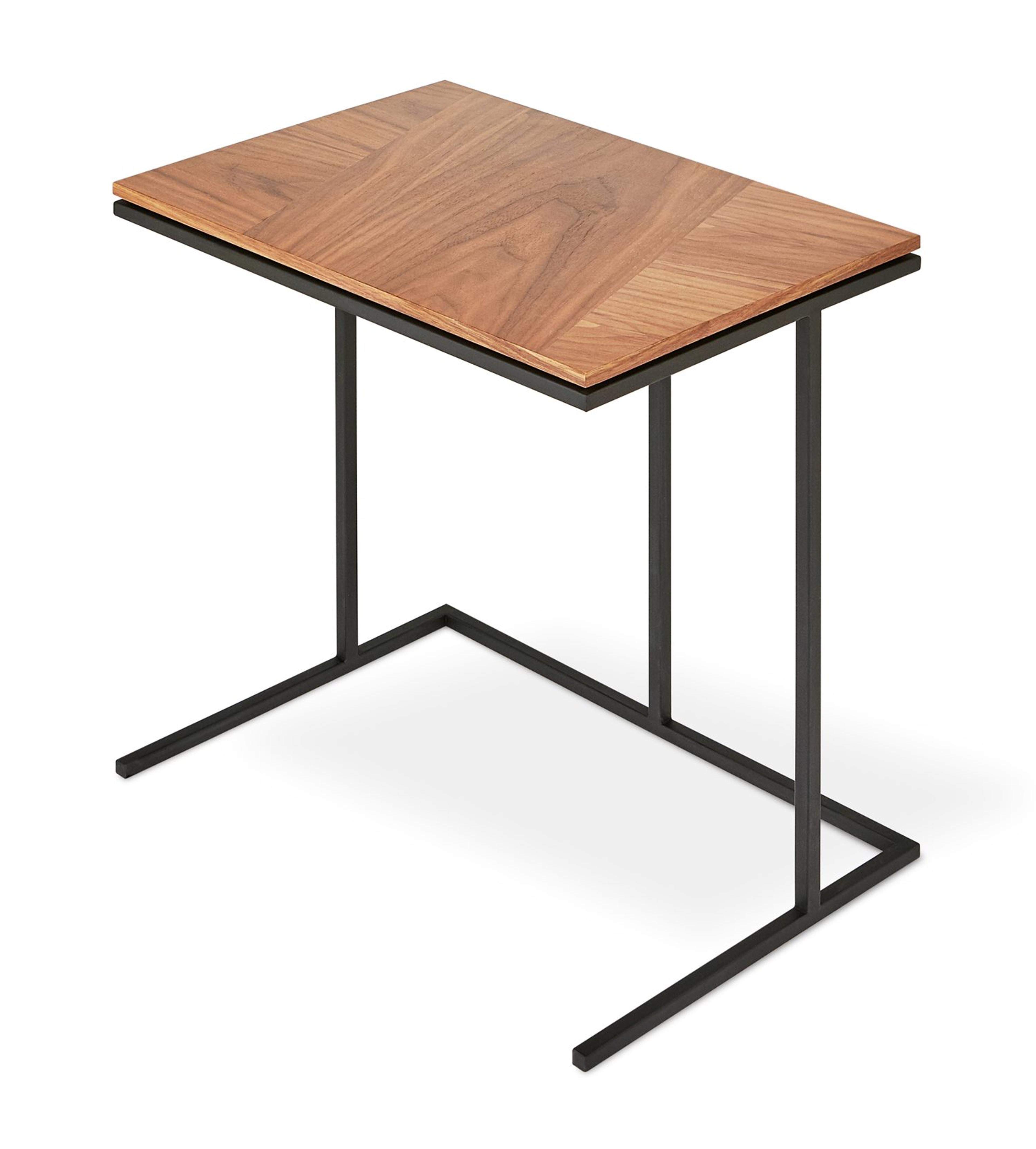 Gus* Modern Tobias Rectangular Wood Walnut Black End Table