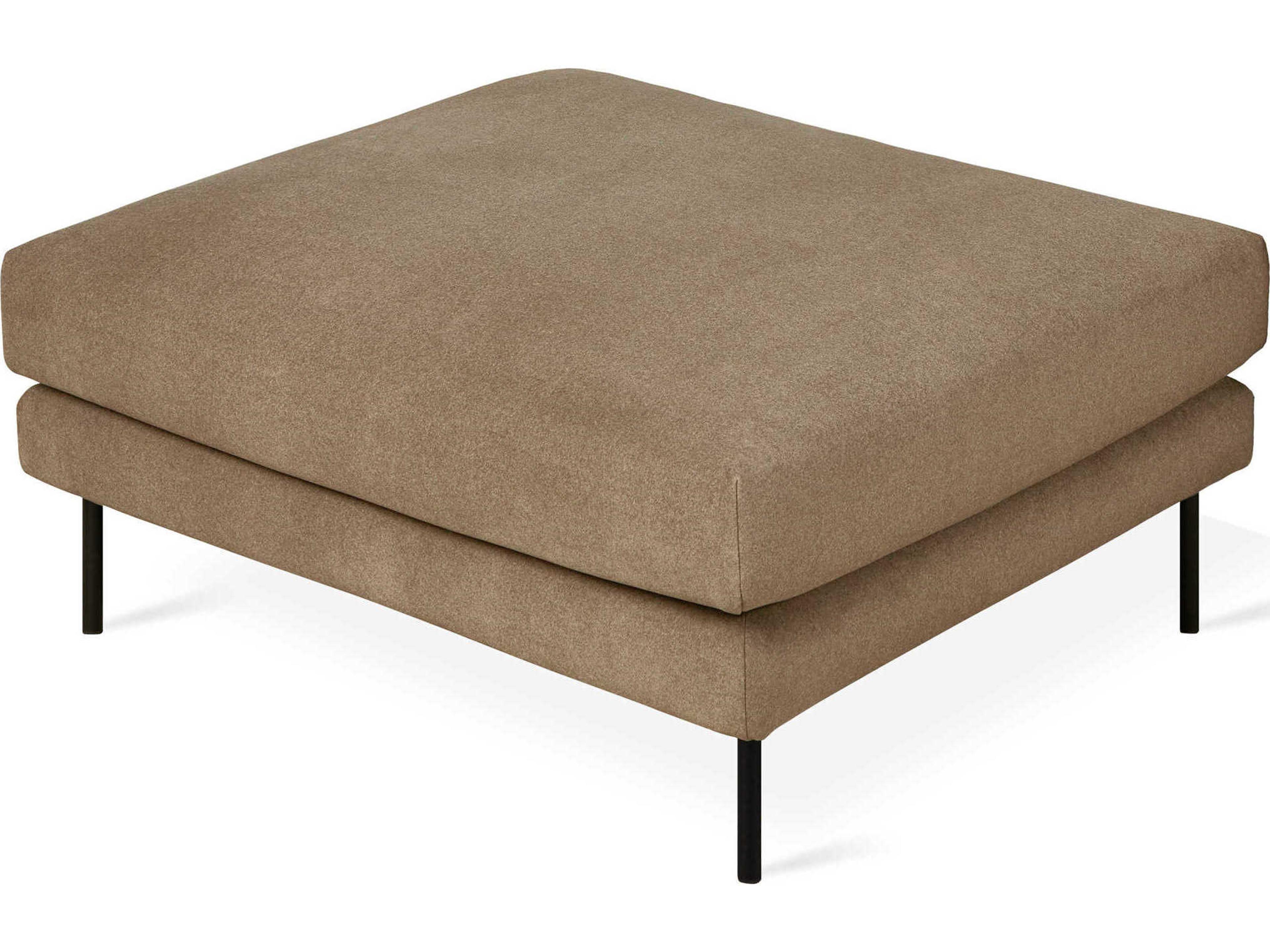 Gus* Modern Renfrew Merino Mocha Black Brown Upholstered Ottoman