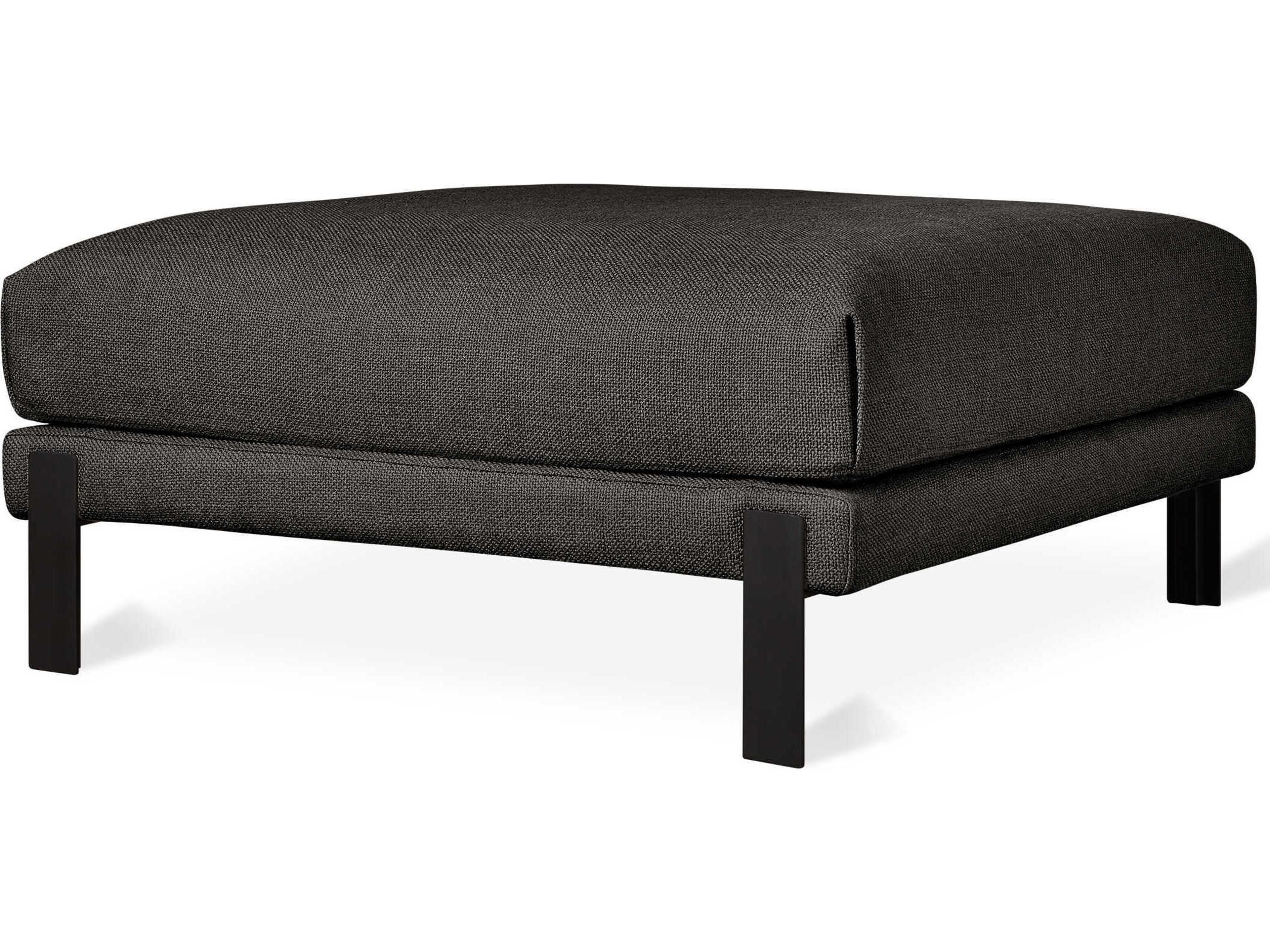 Gus* Modern Silverlake Andorra Espresso Black Upholstered Ottoman