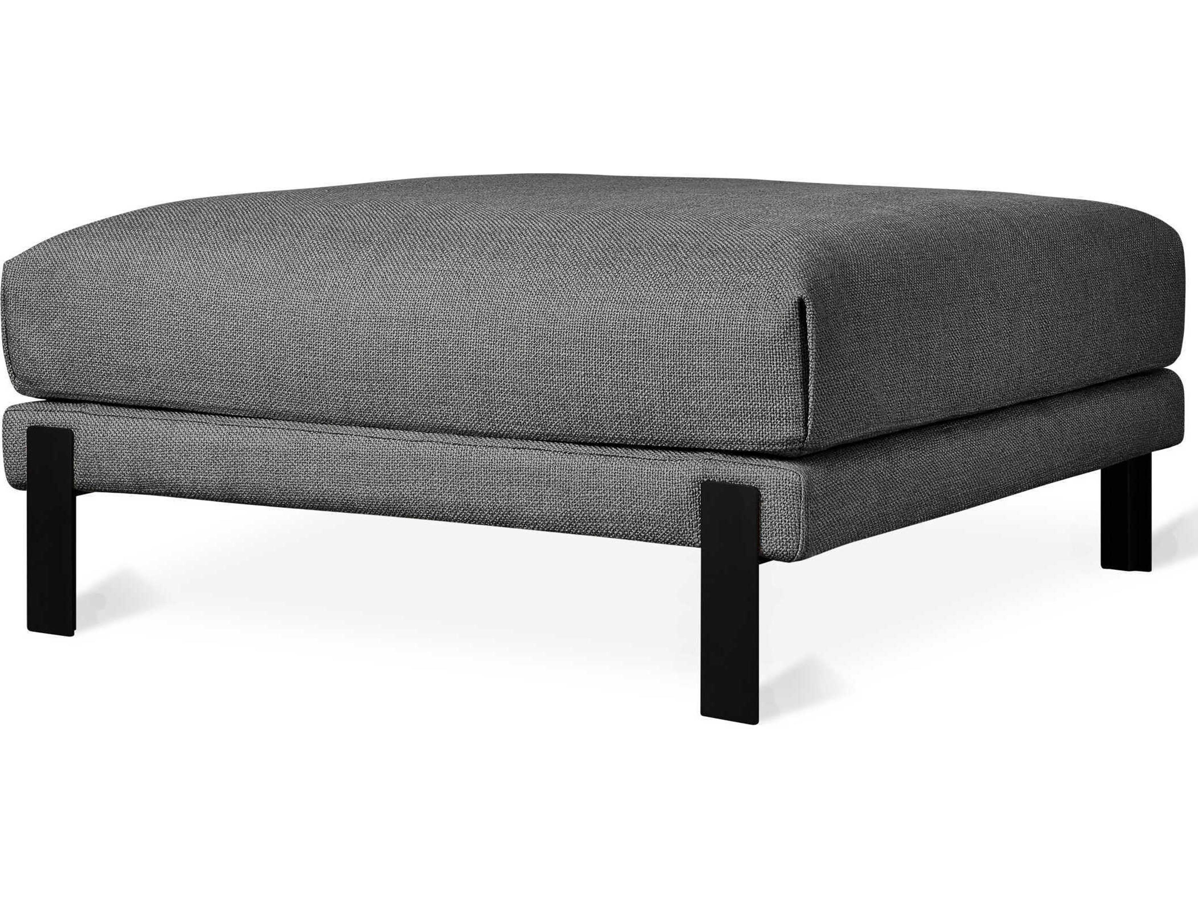Gus* Modern Silverlake Andorra Pewter Gray Upholstered Ottoman