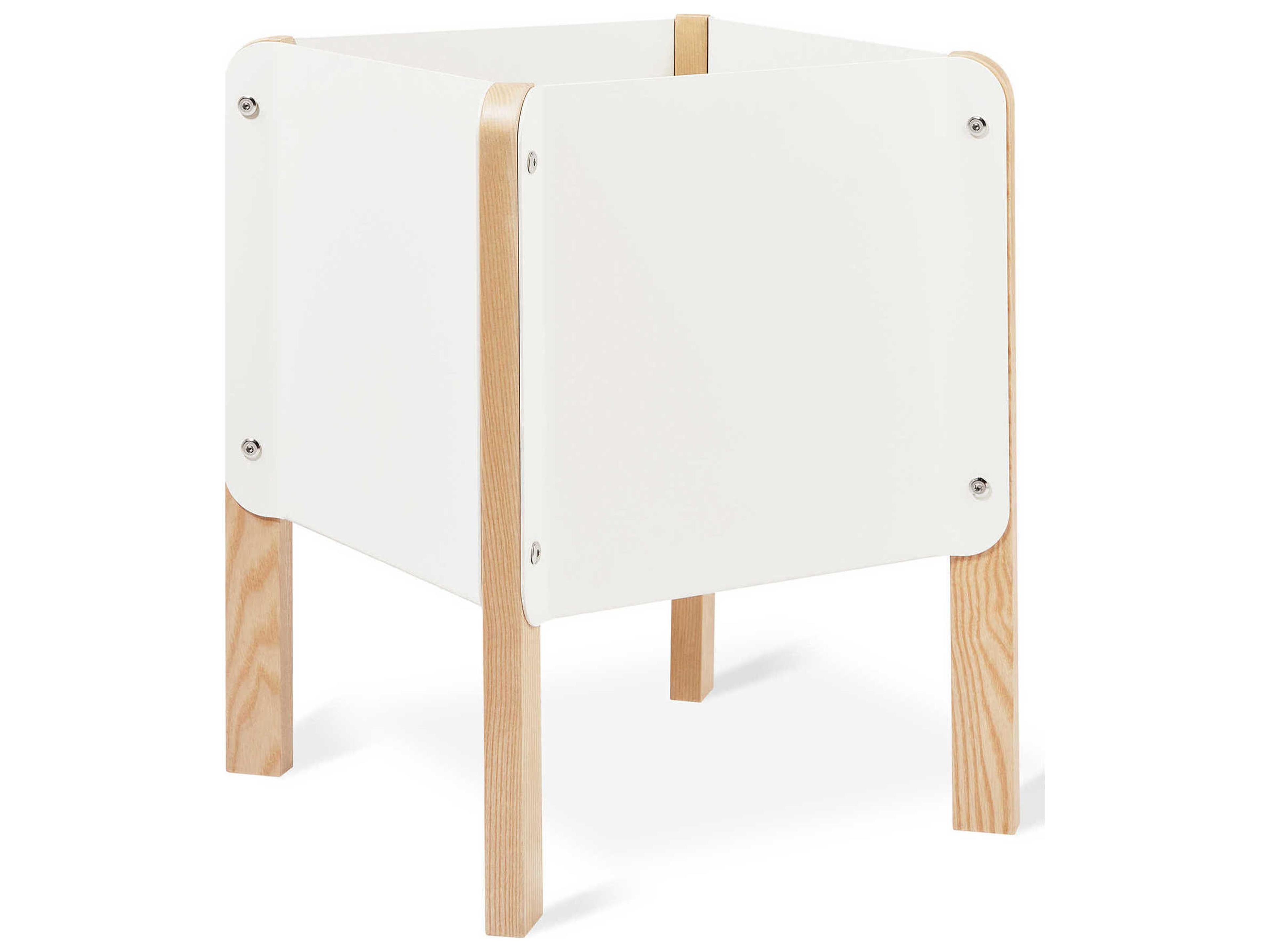 Gus* Modern Atrium White / Ash Natural 19"" High Plant Stand