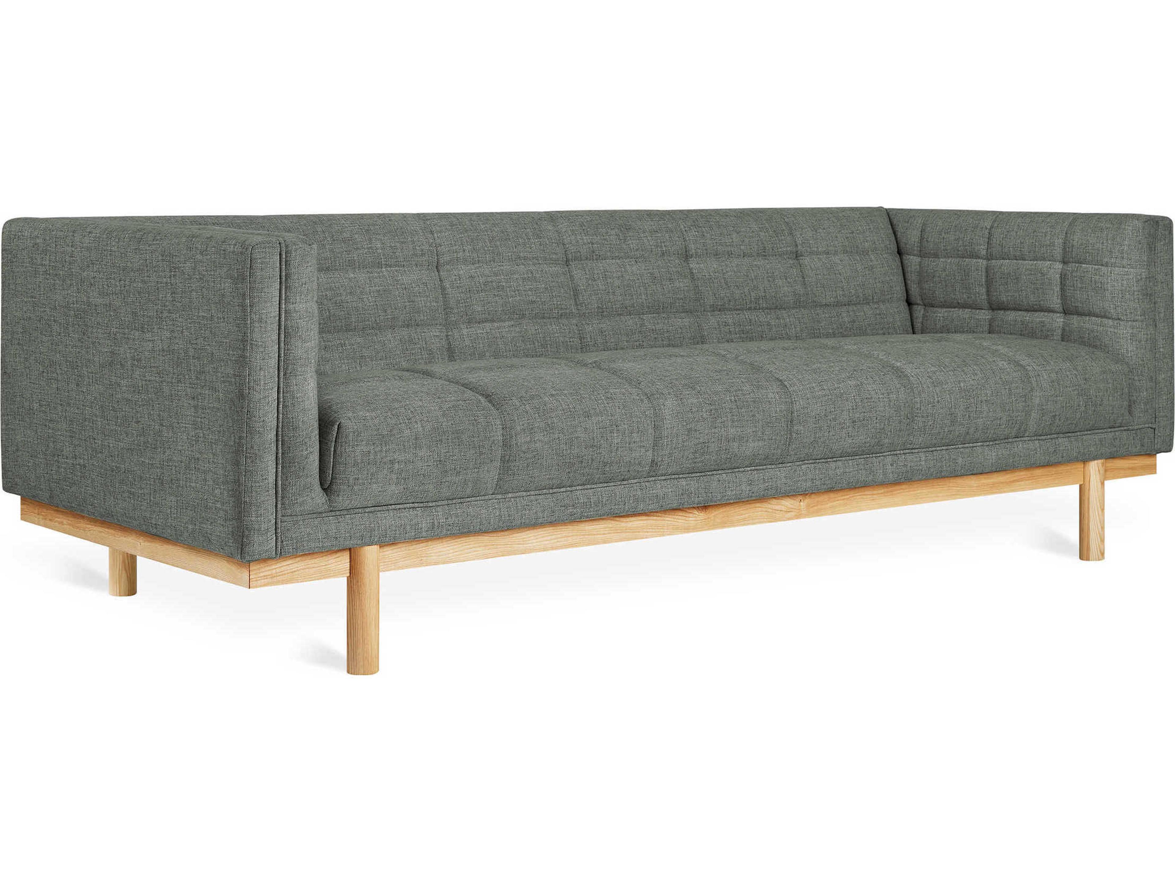 Gus* Modern Mulholland Tufted Caledon Cinder Natural Ash Brown Upholstered Sofa