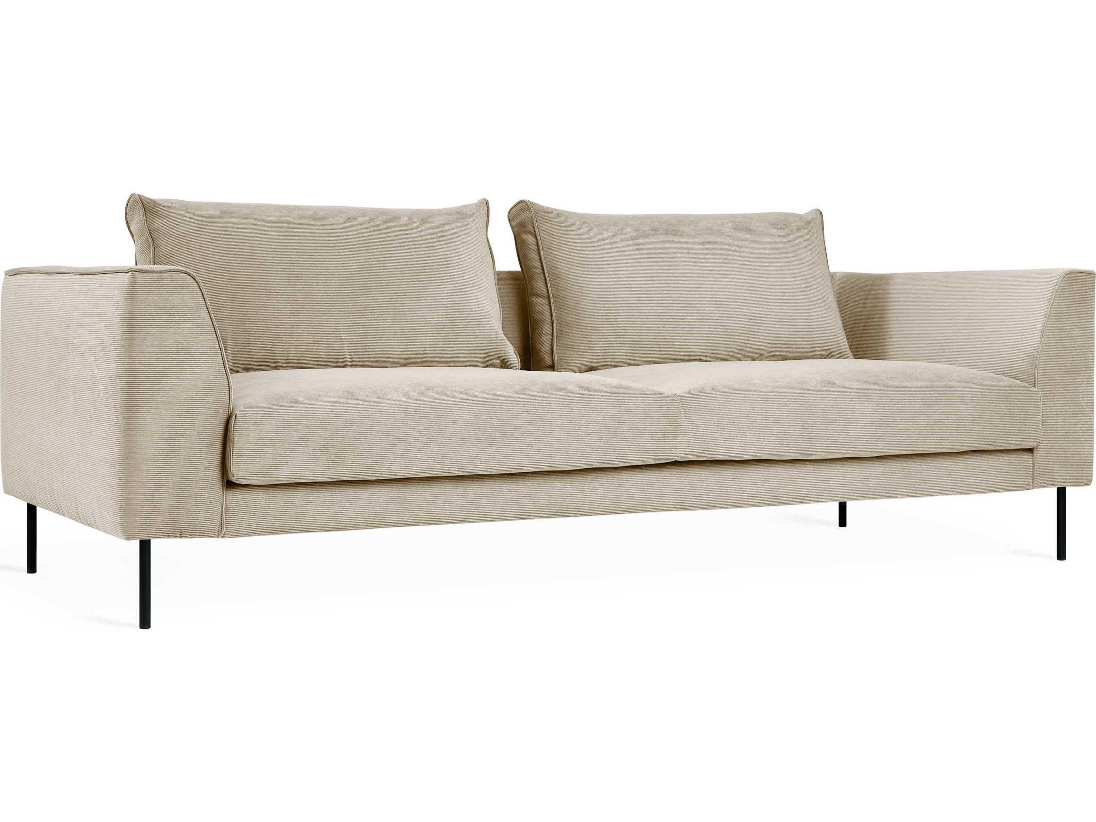 Gus* Modern Renfrew Mersey Caribou Black Beige Upholstered Sofa