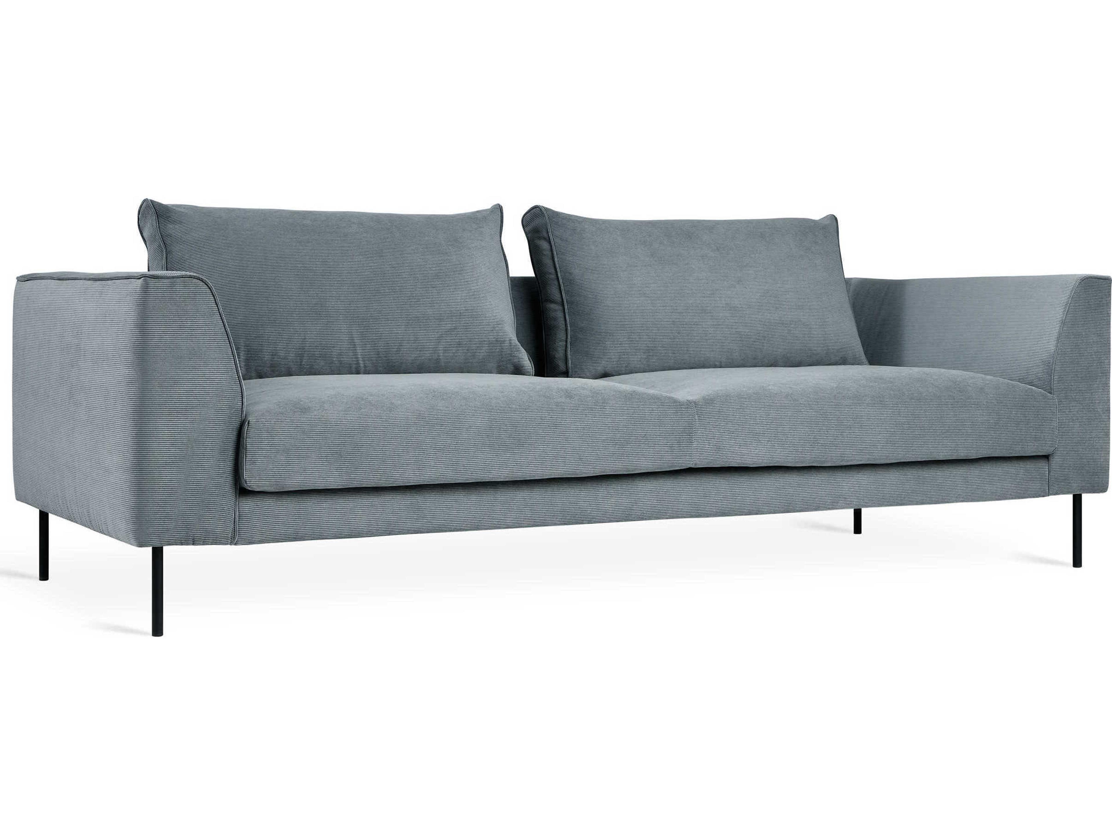 Gus* Modern Renfrew Mersey Skyline Black Blue Upholstered Sofa