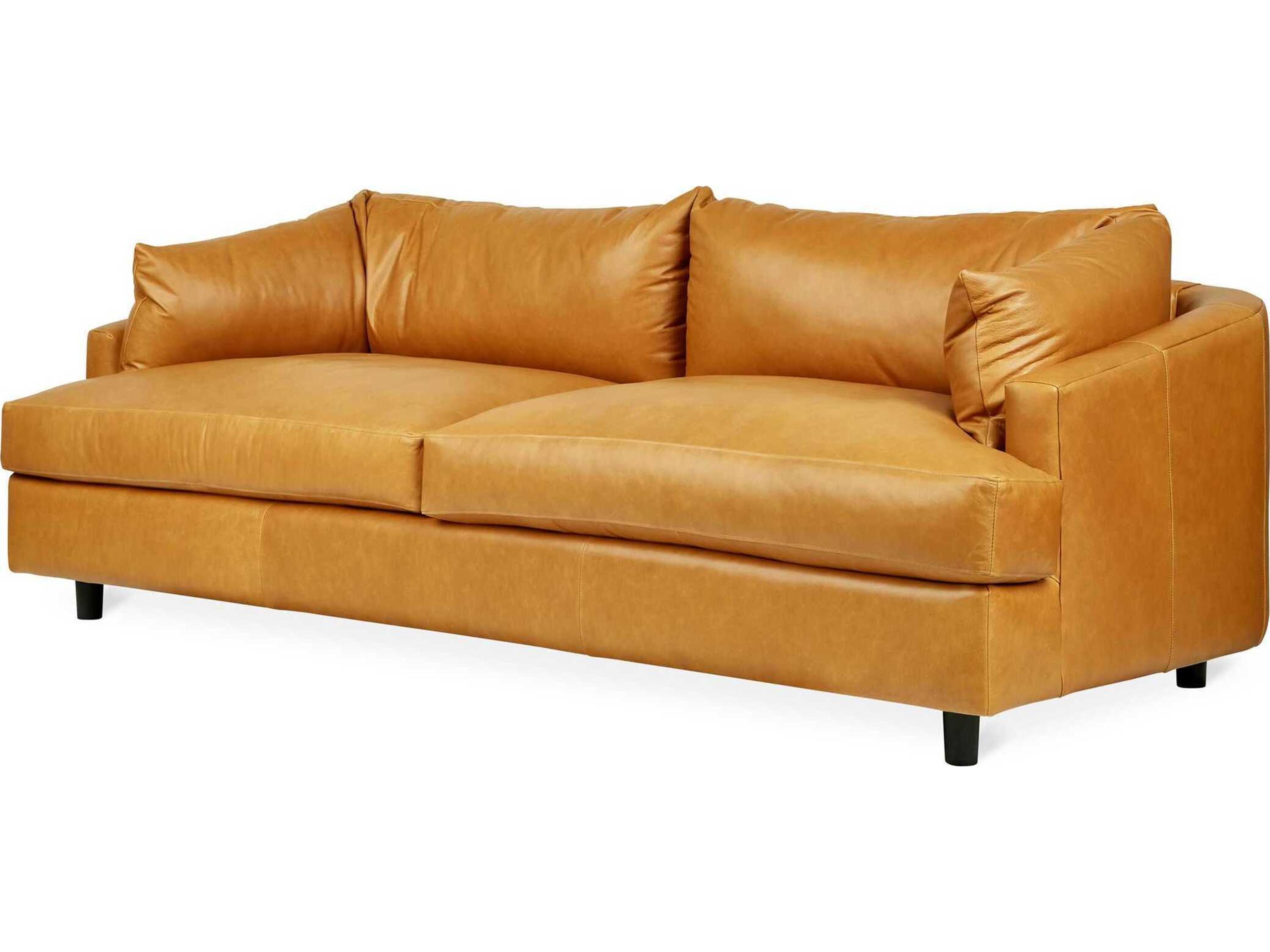 Gus* Modern Thalia Tan Leather Sofa
