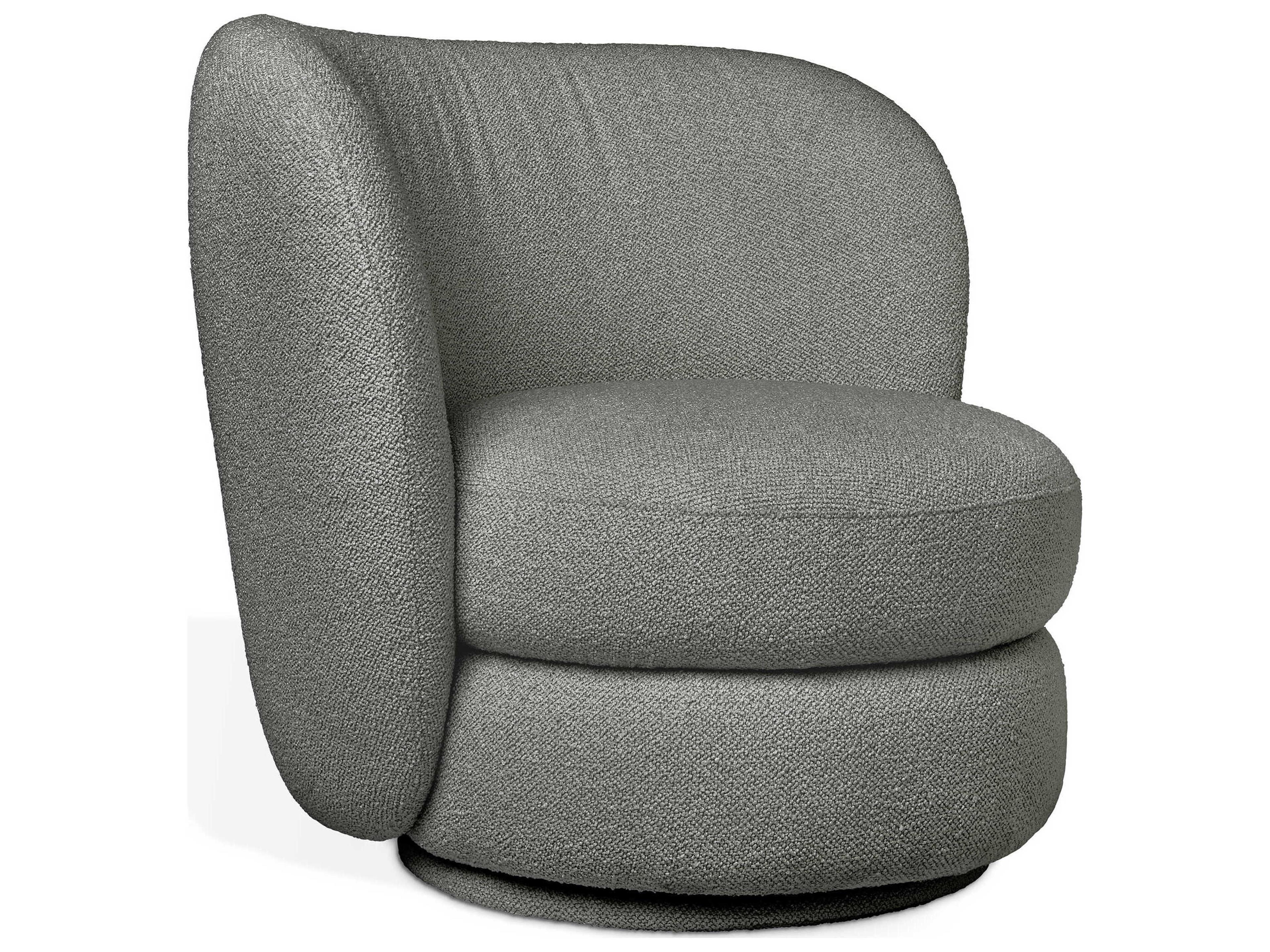 Gus* Modern Forme Swivel Gray Accent Chair