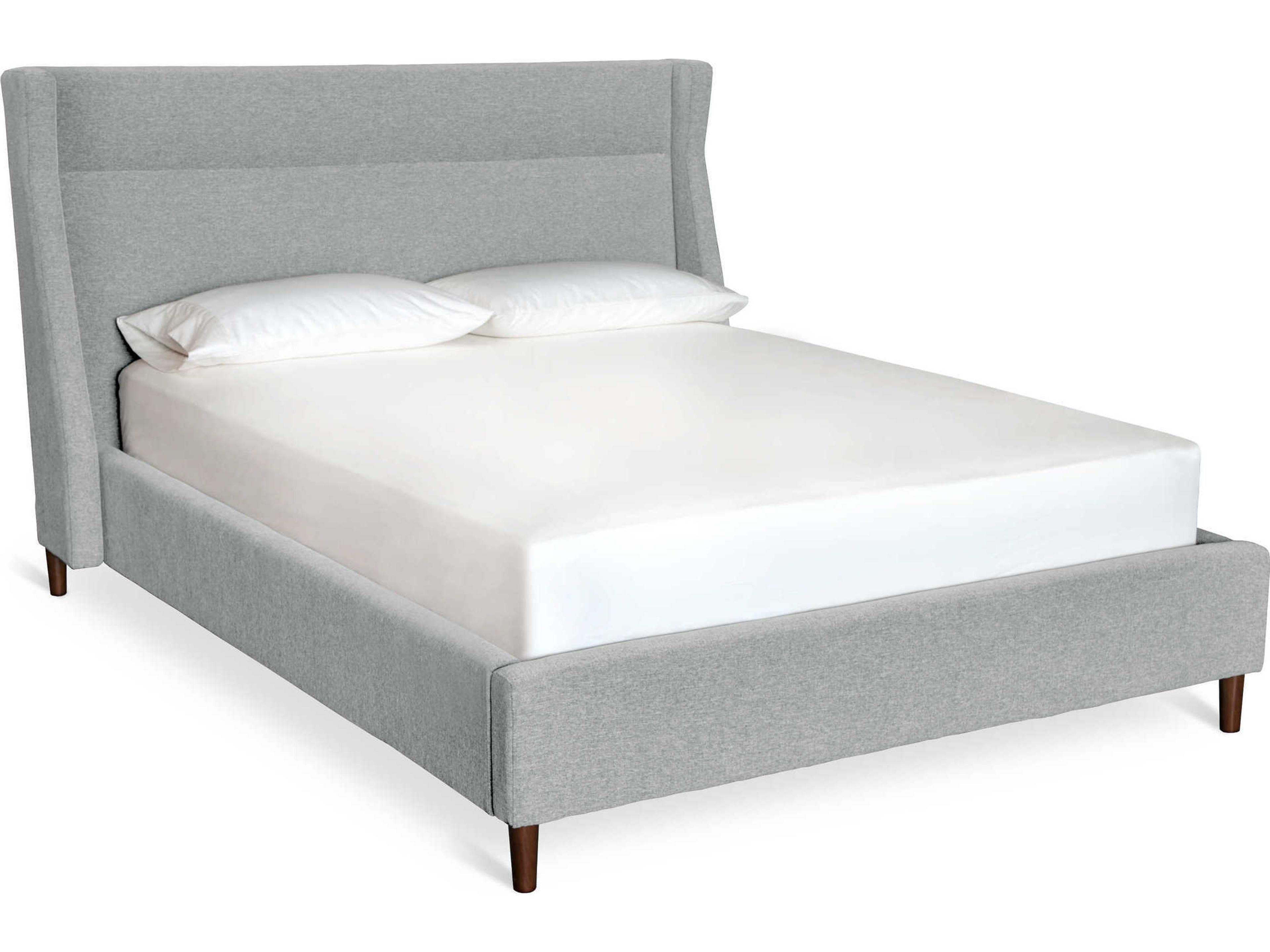 Gus* Modern Carmichael Parliament Stone Brown Upholstered King Platform Bed