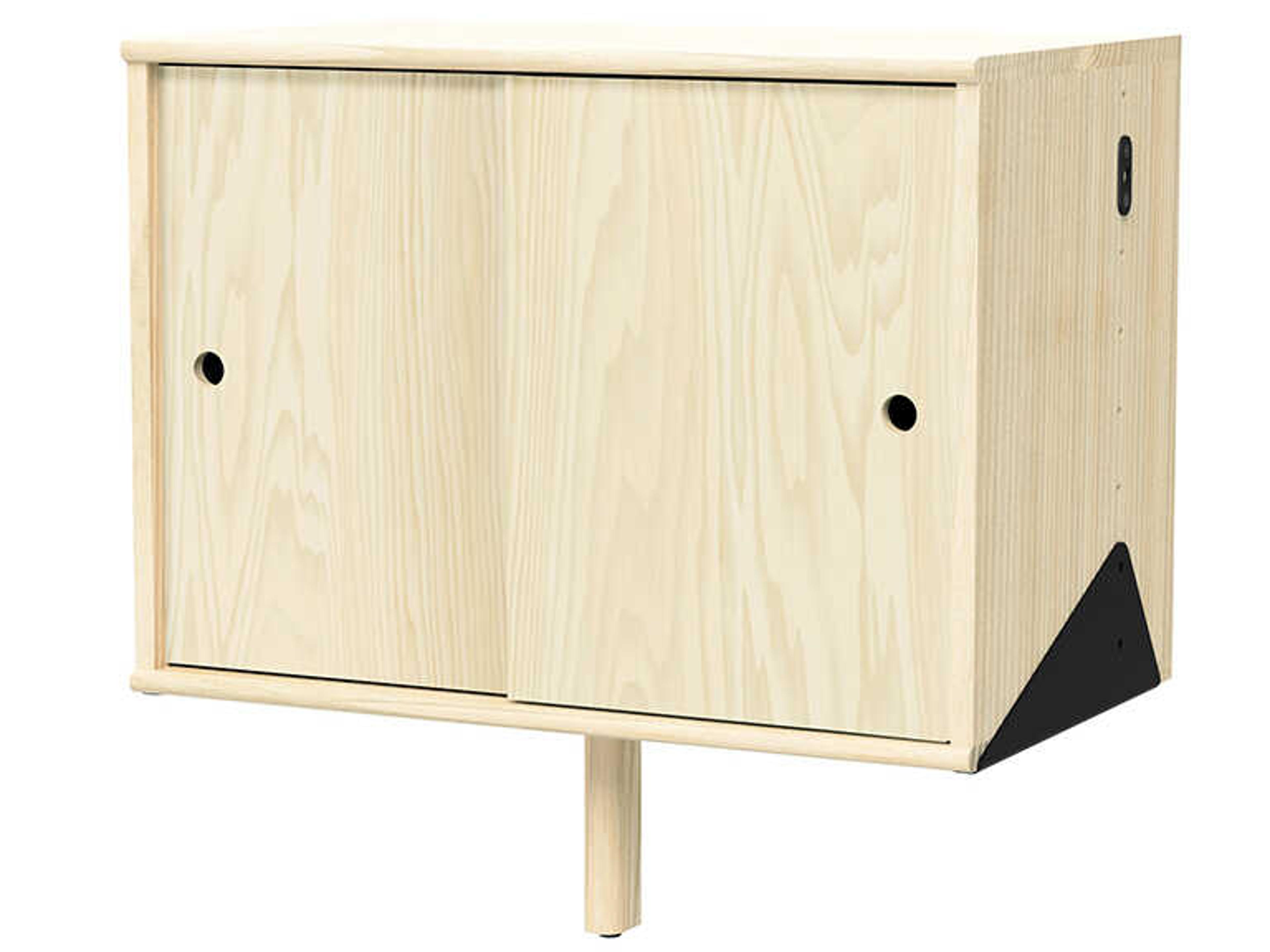 Gus* Modern Branch Blonde Ash Black Cabinet with Brackets