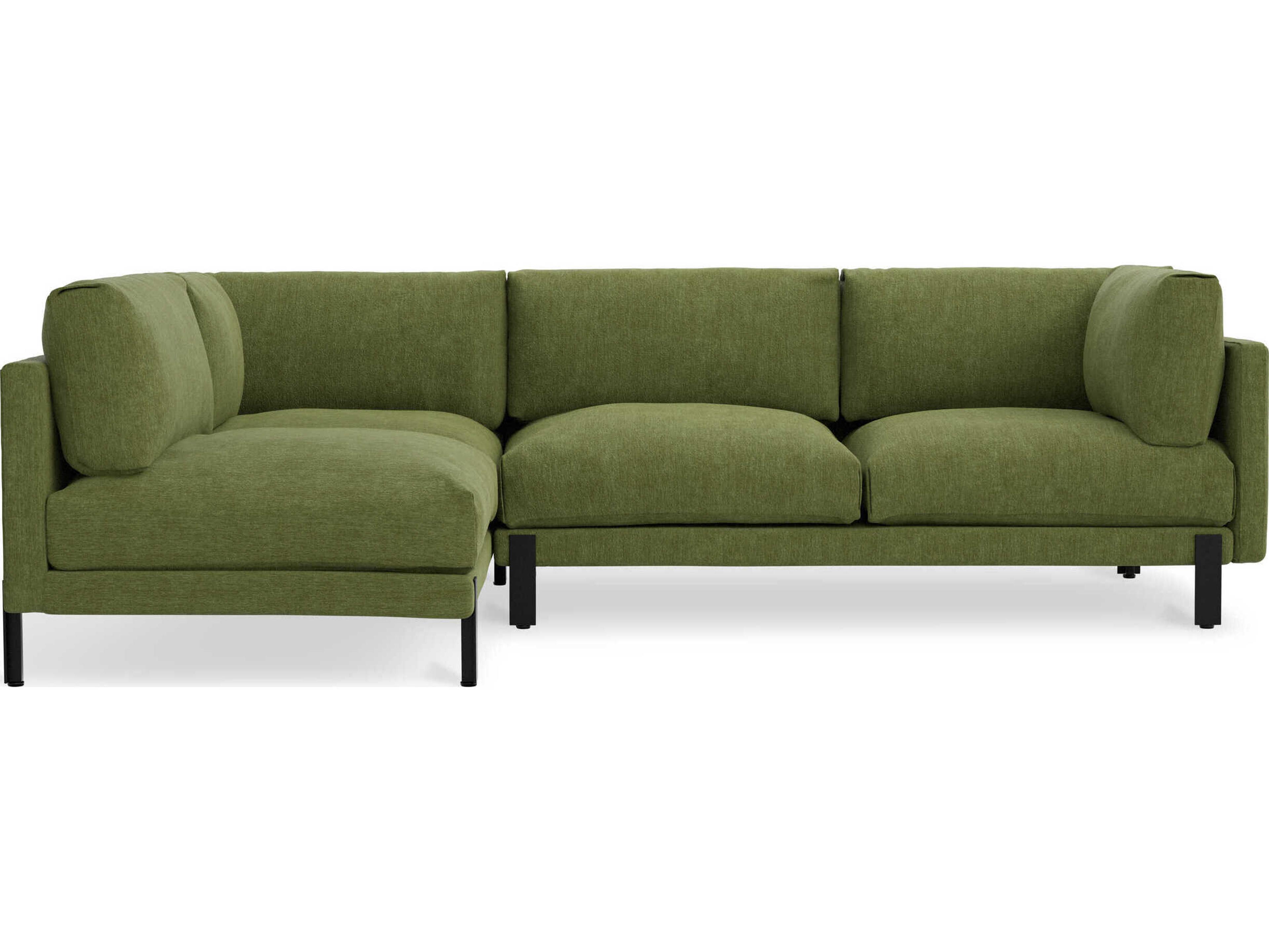 Gus* Modern Silverlake Green Upholstered Sectional Sofa