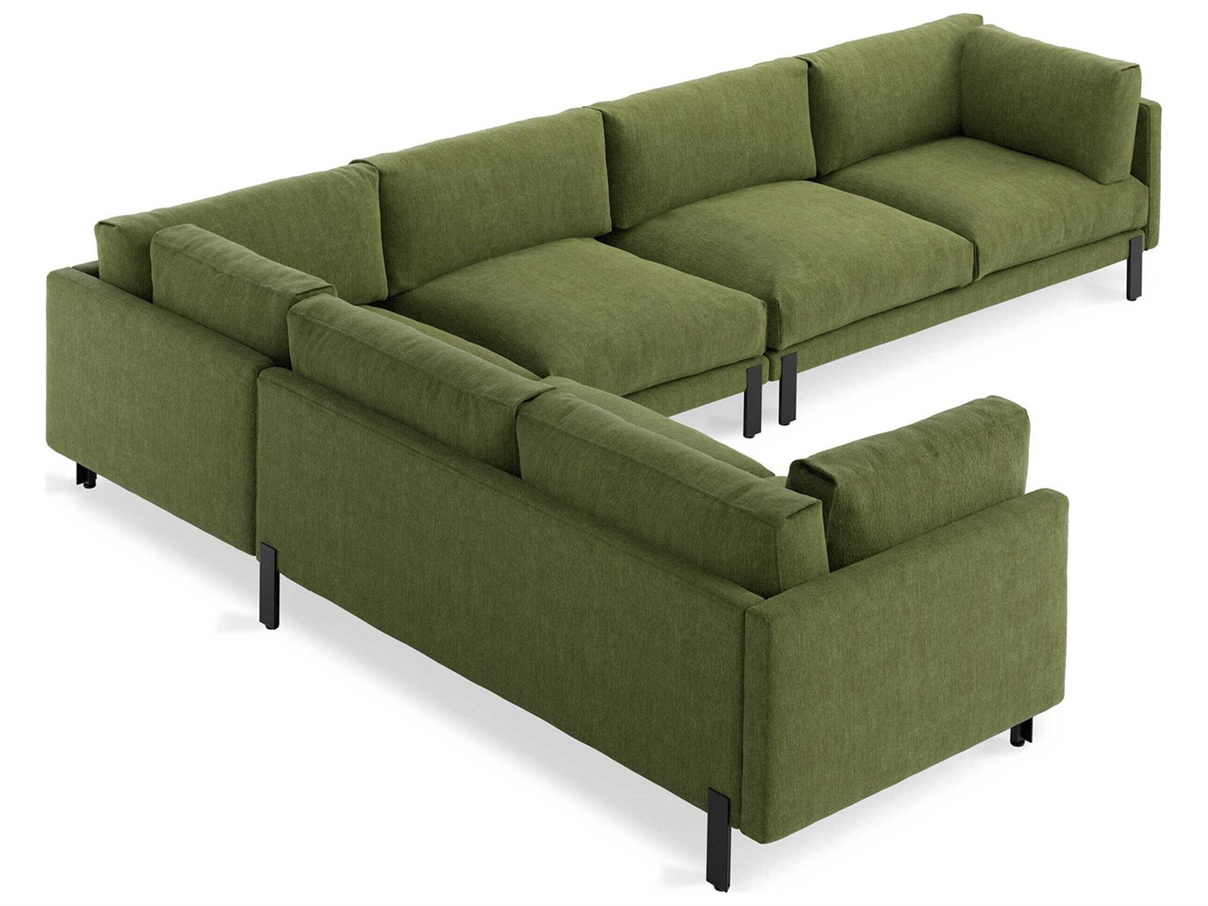 Gus* Modern Silverlake Green Upholstered Sectional Sofa
