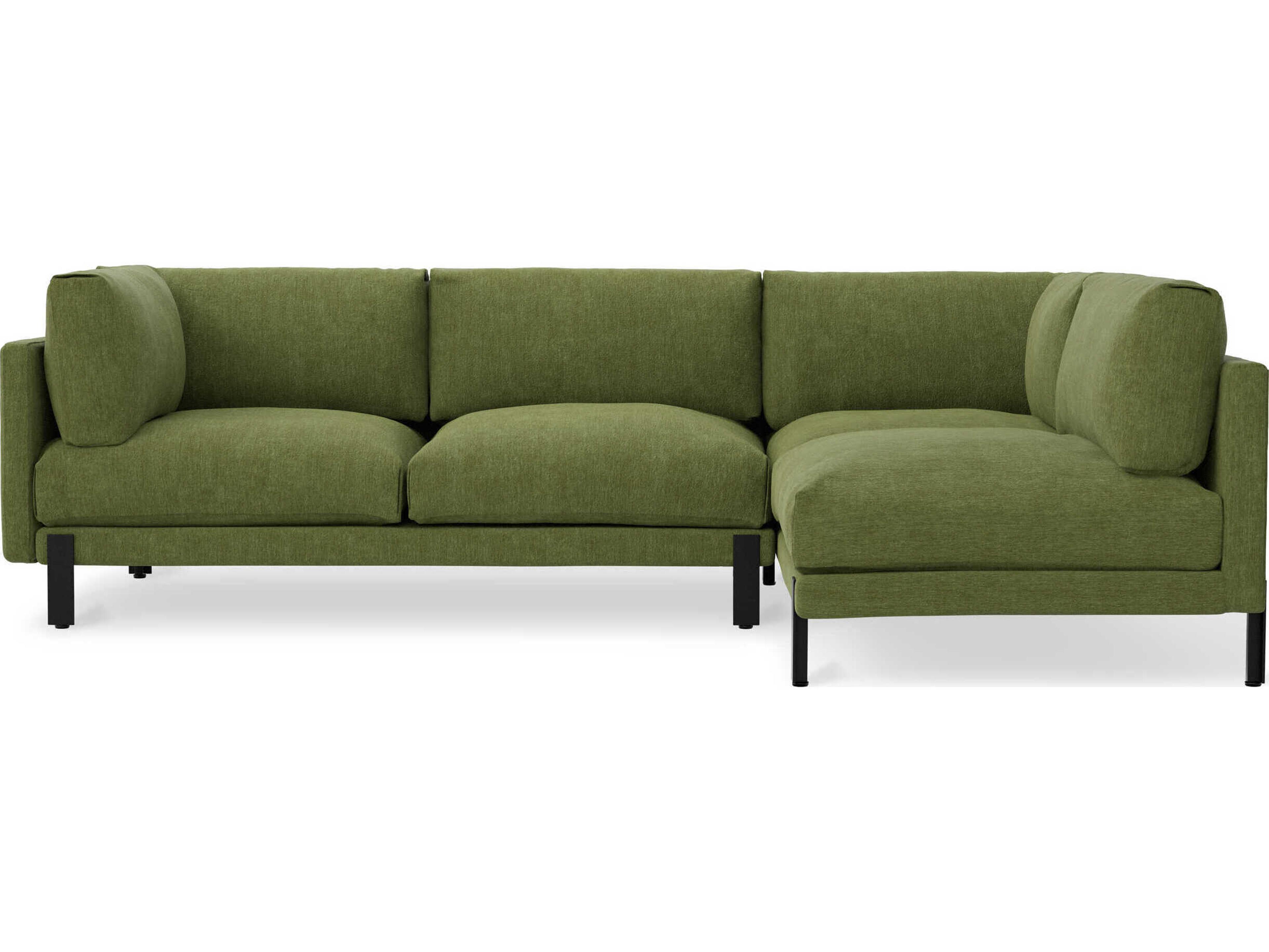 Gus* Modern Silverlake Green Upholstered Sectional Sofa