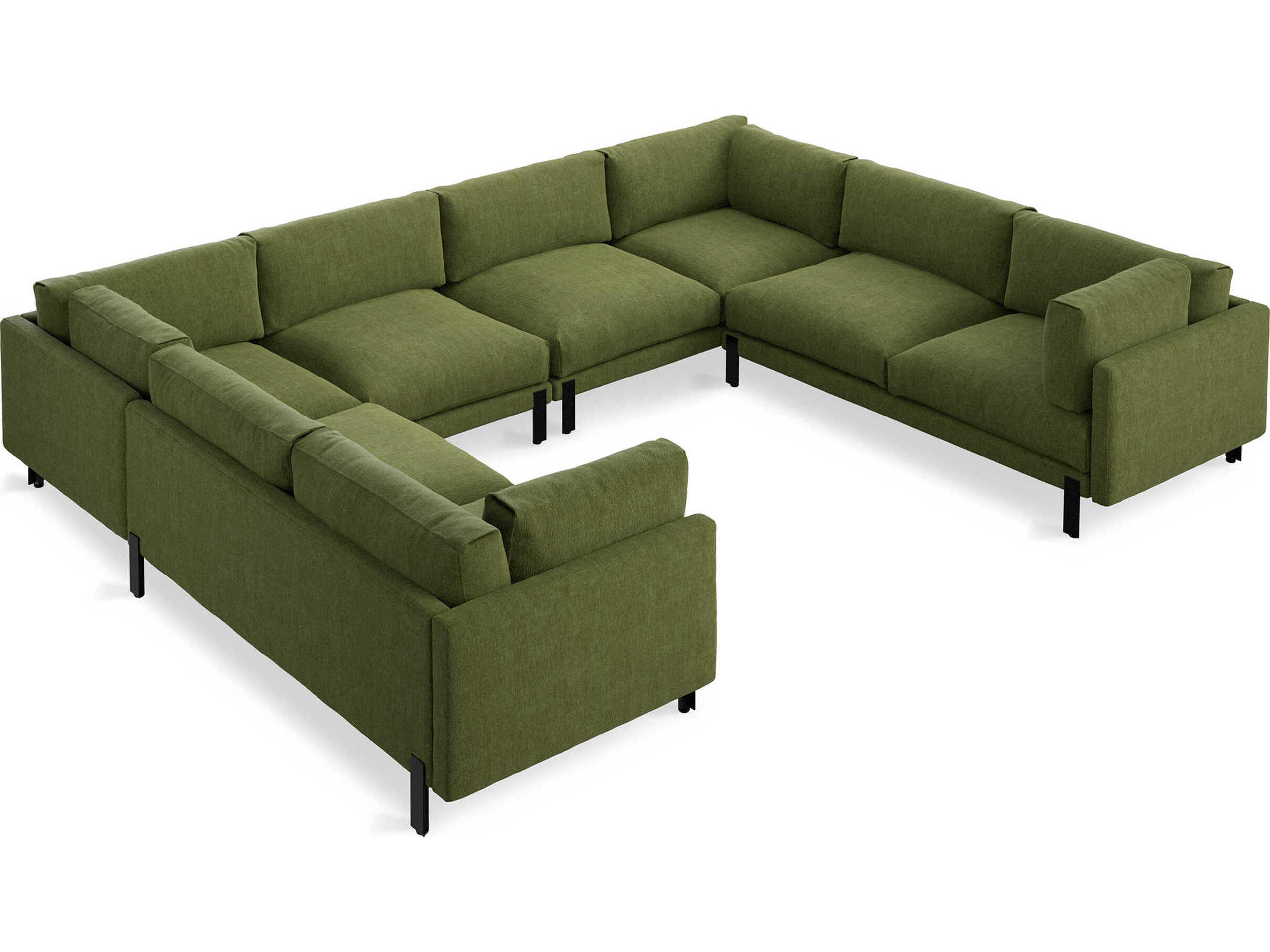 Gus* Modern Silverlake Green Upholstered Sectional Sofa