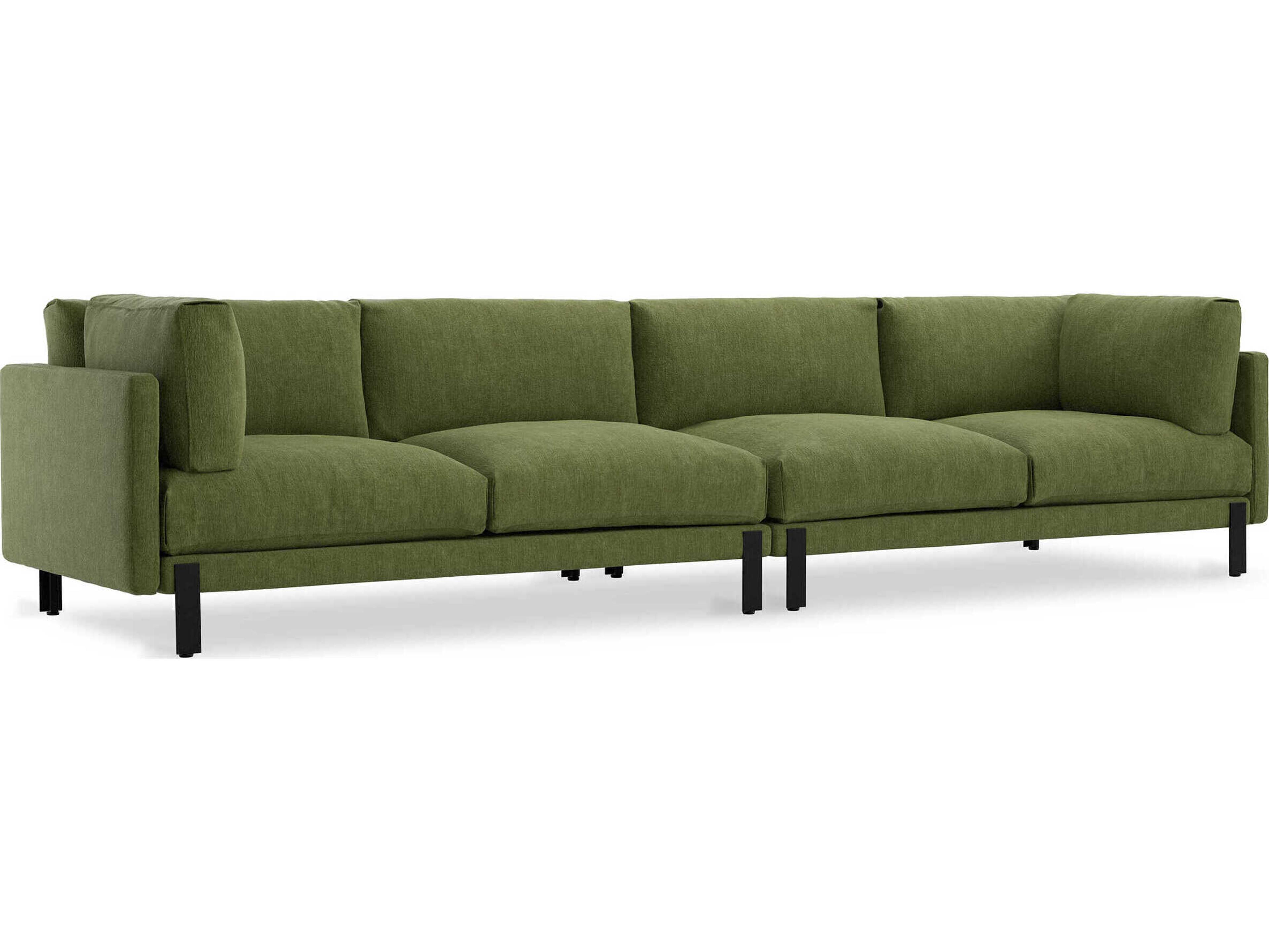 Gus* Modern Silverlake Bastille Clover Green Upholstered Sofa