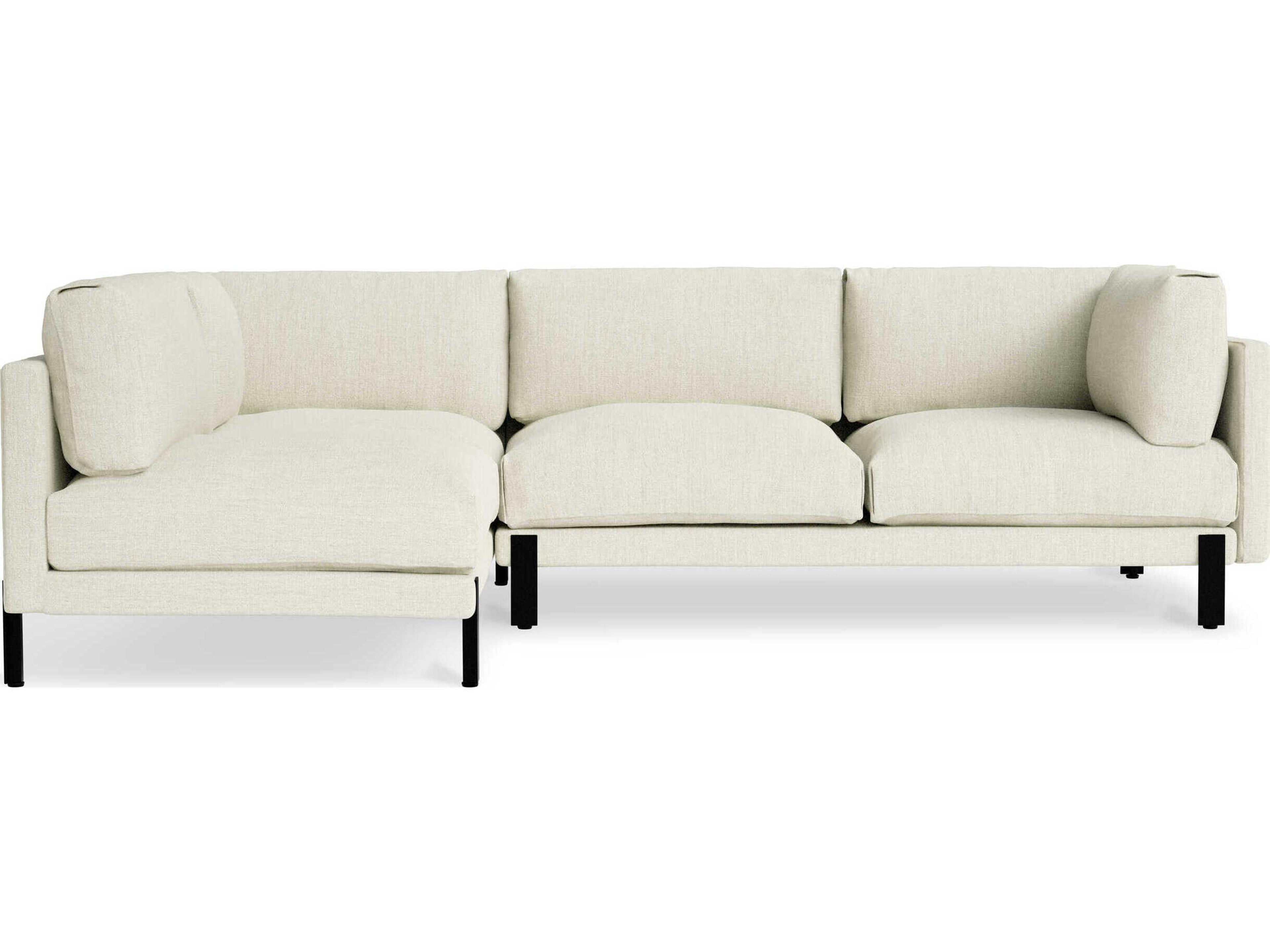 Gus* Modern Silverlake White Upholstered Sectional Sofa
