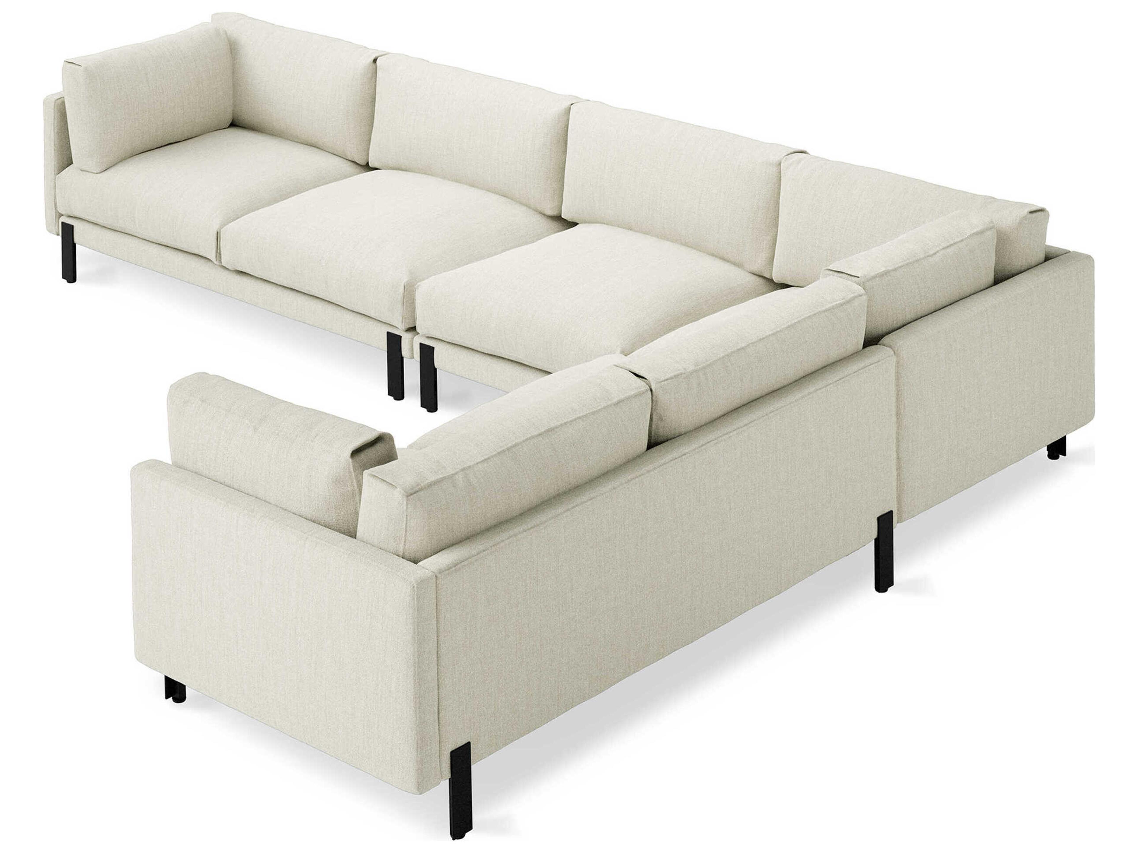 Gus* Modern Silverlake White Upholstered Sectional Sofa