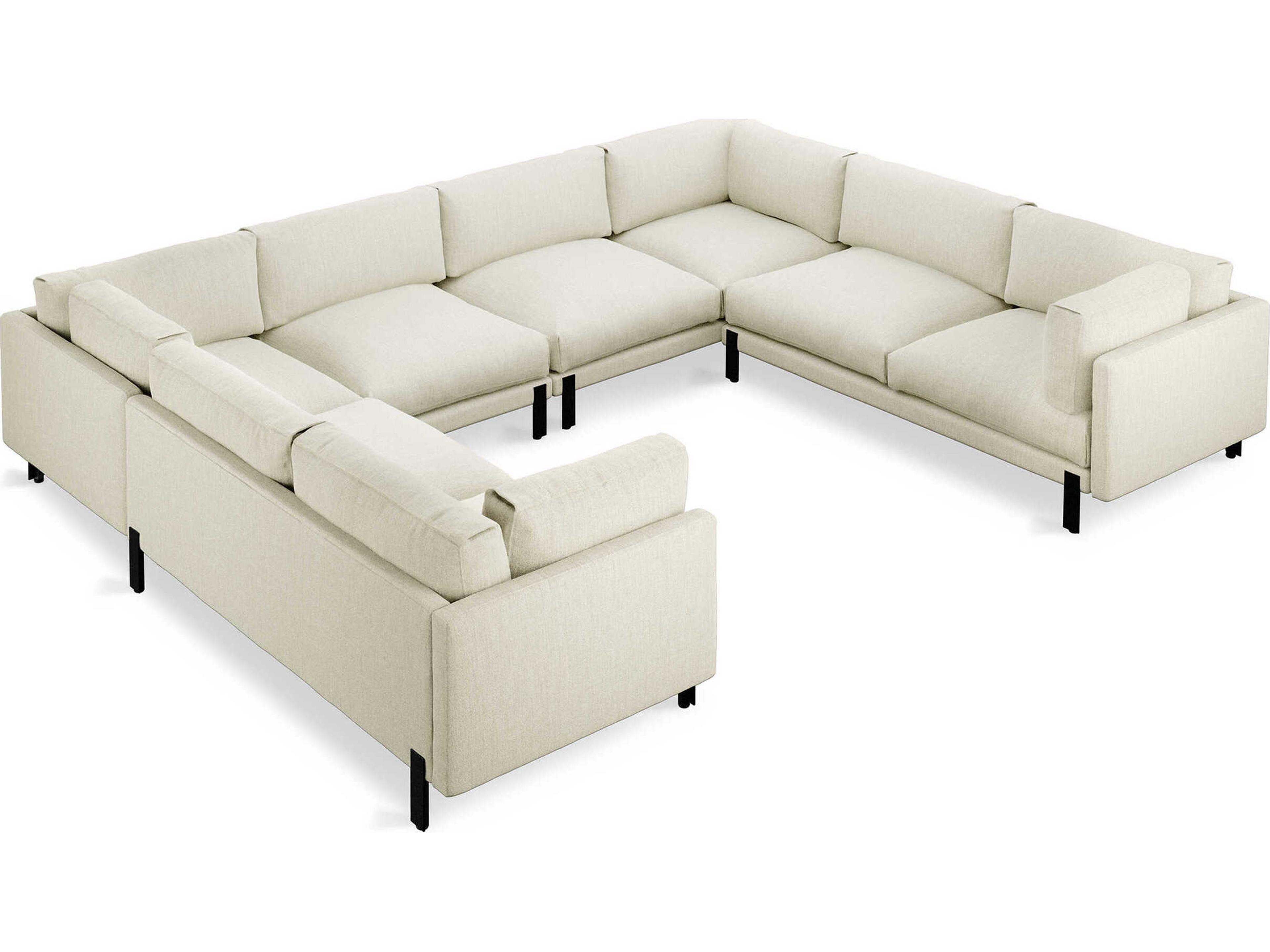 Gus* Modern Silverlake White Upholstered Sectional Sofa