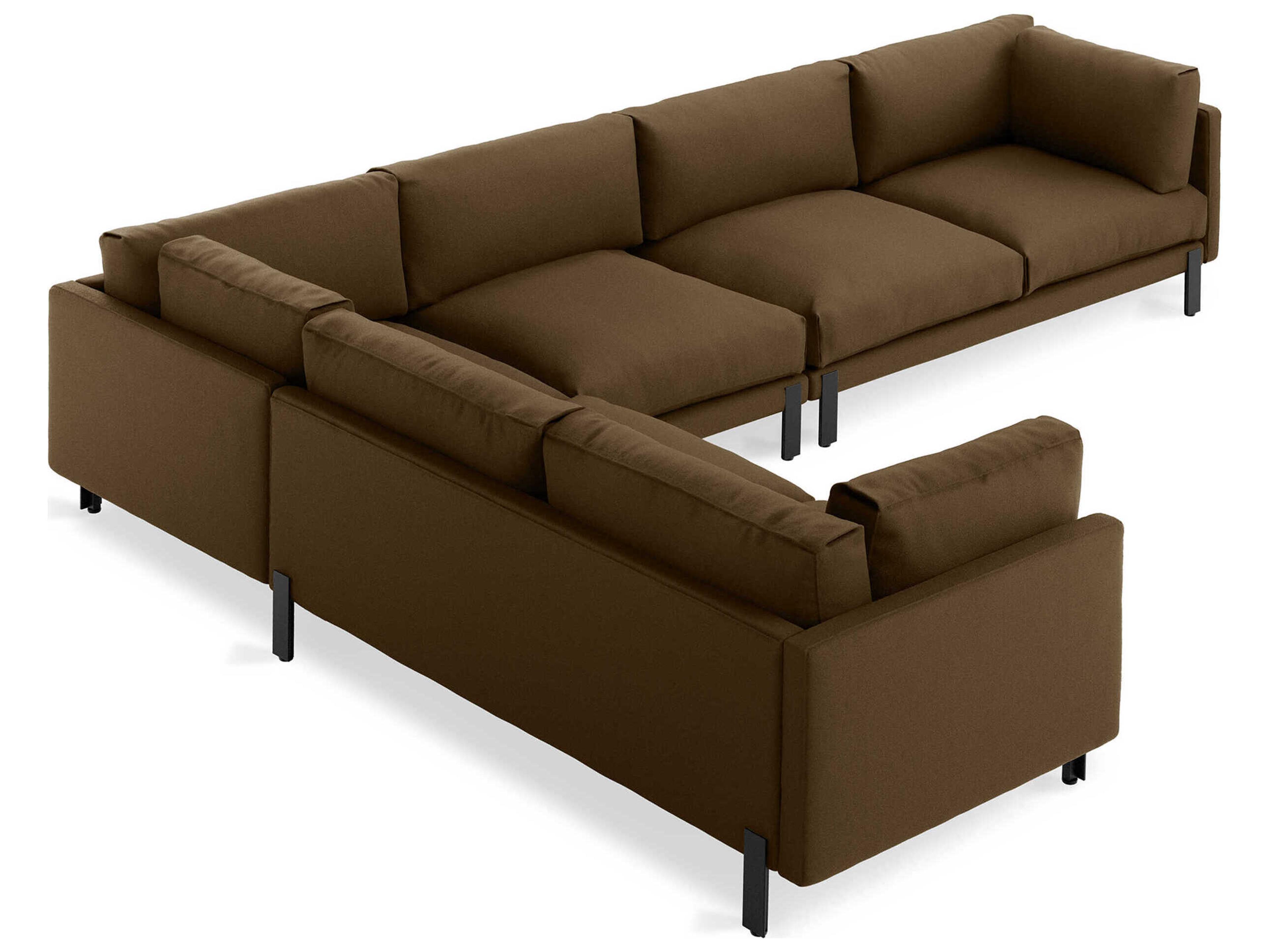 Gus* Modern Silverlake Brown Upholstered Sectional Sofa