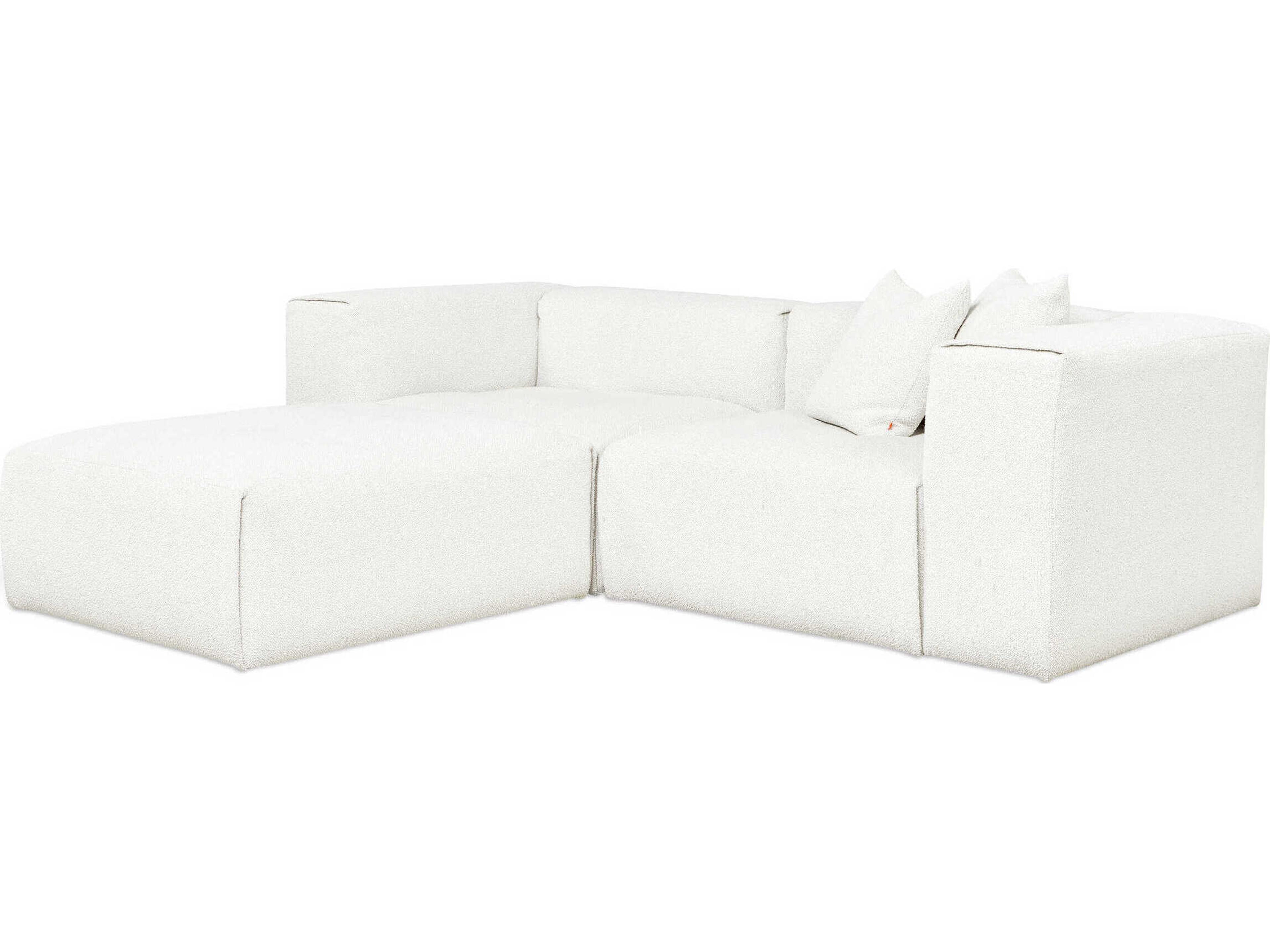 Gus* Modern Nest White Upholstered Sectional Sofa