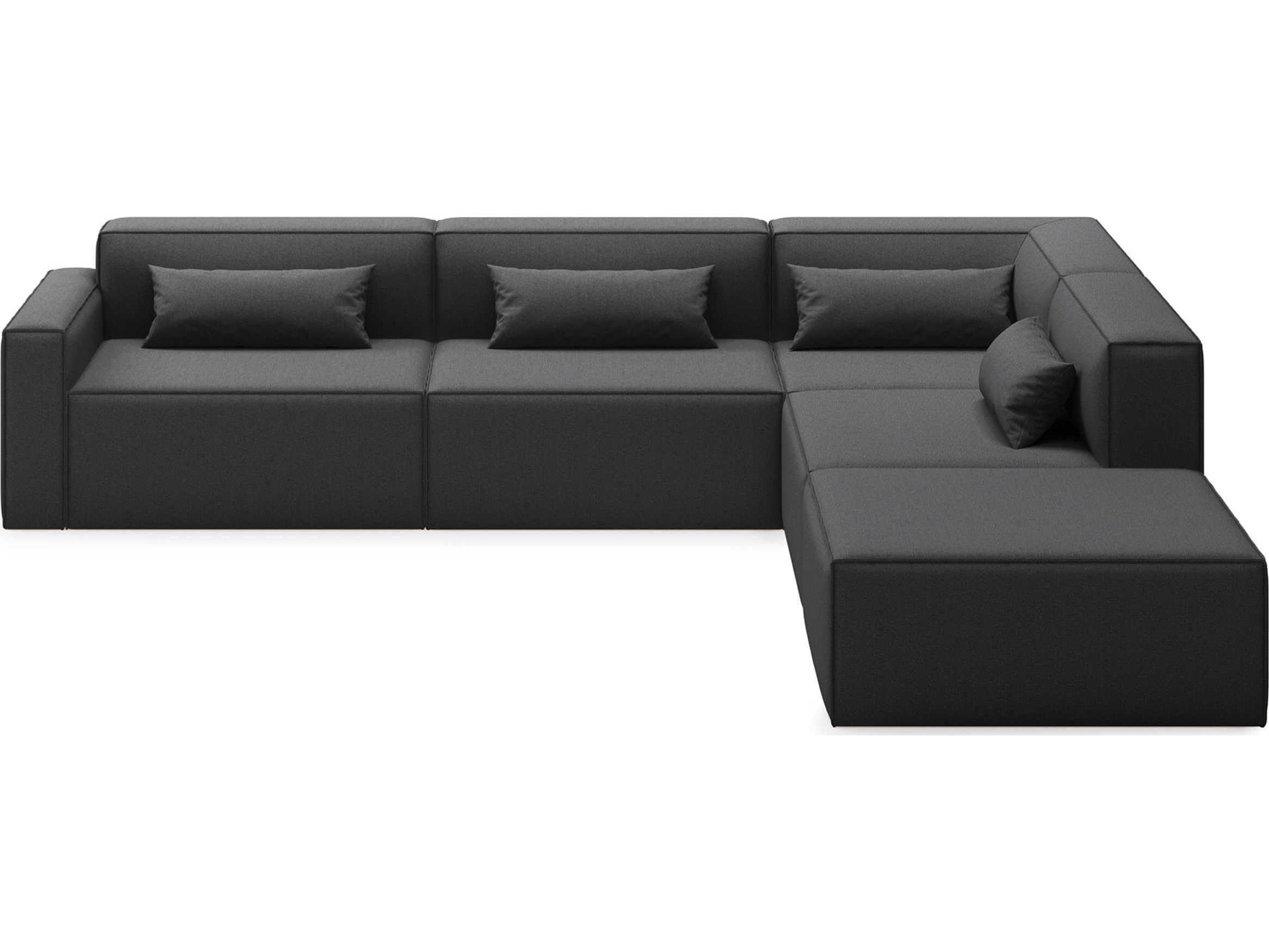 Gus* Modern Mix Black Upholstered Sectional Sofa