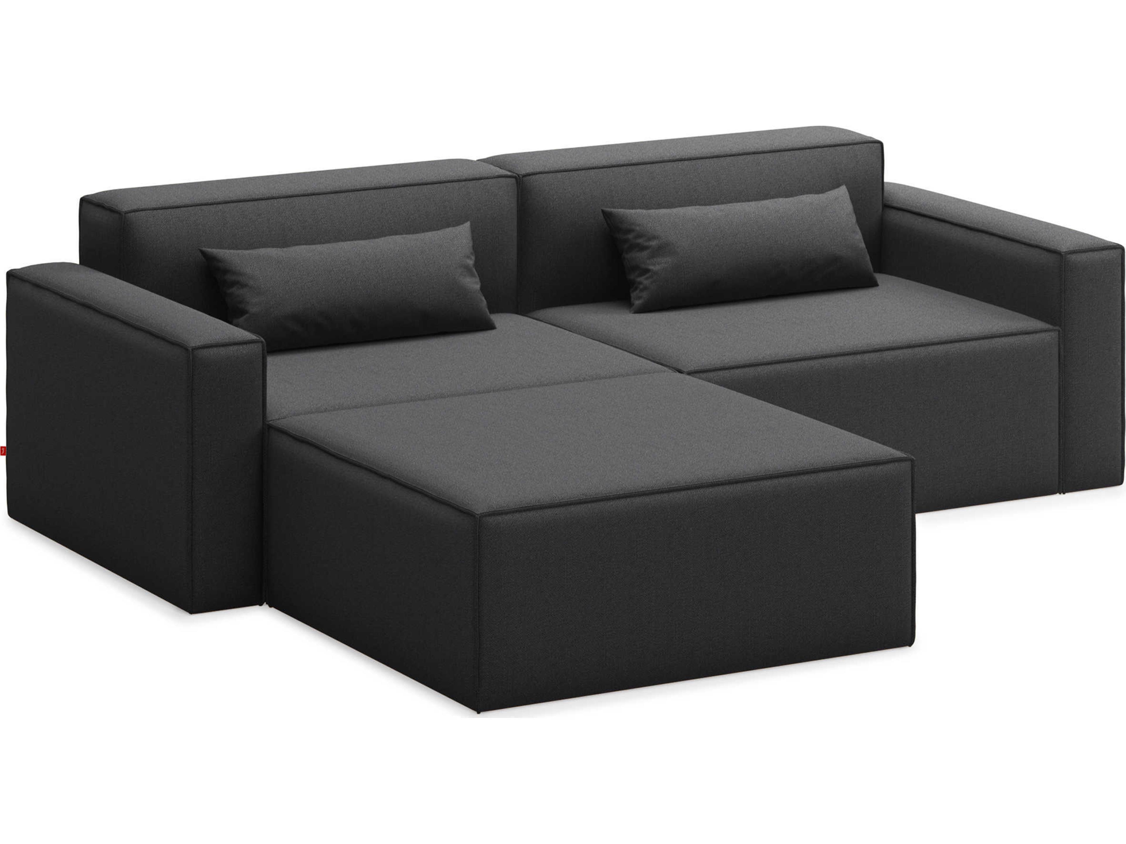 Gus* Modern Mix Black Upholstered Sectional Sofa