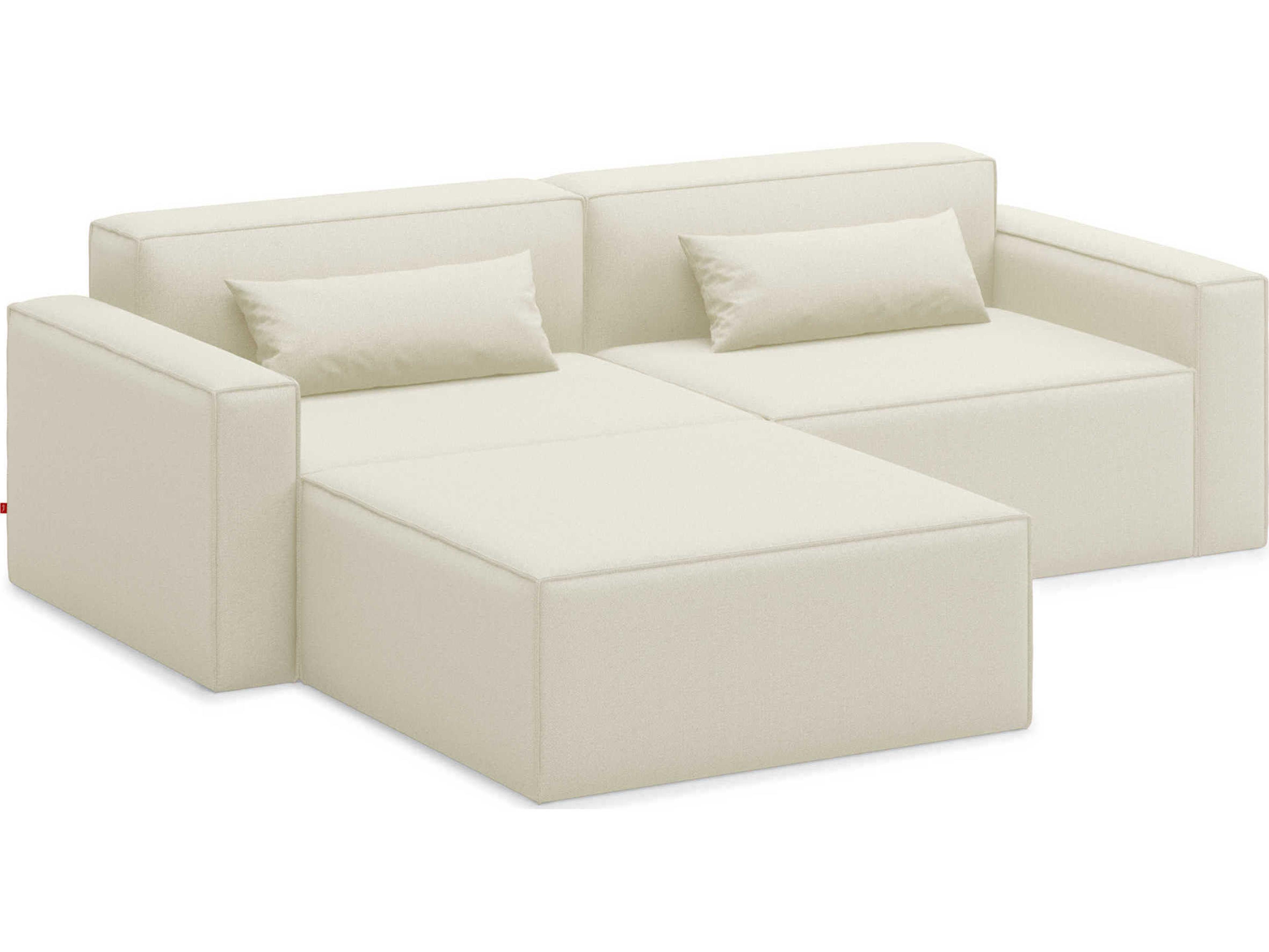 Gus* Modern Mix White Upholstered Sectional Sofa