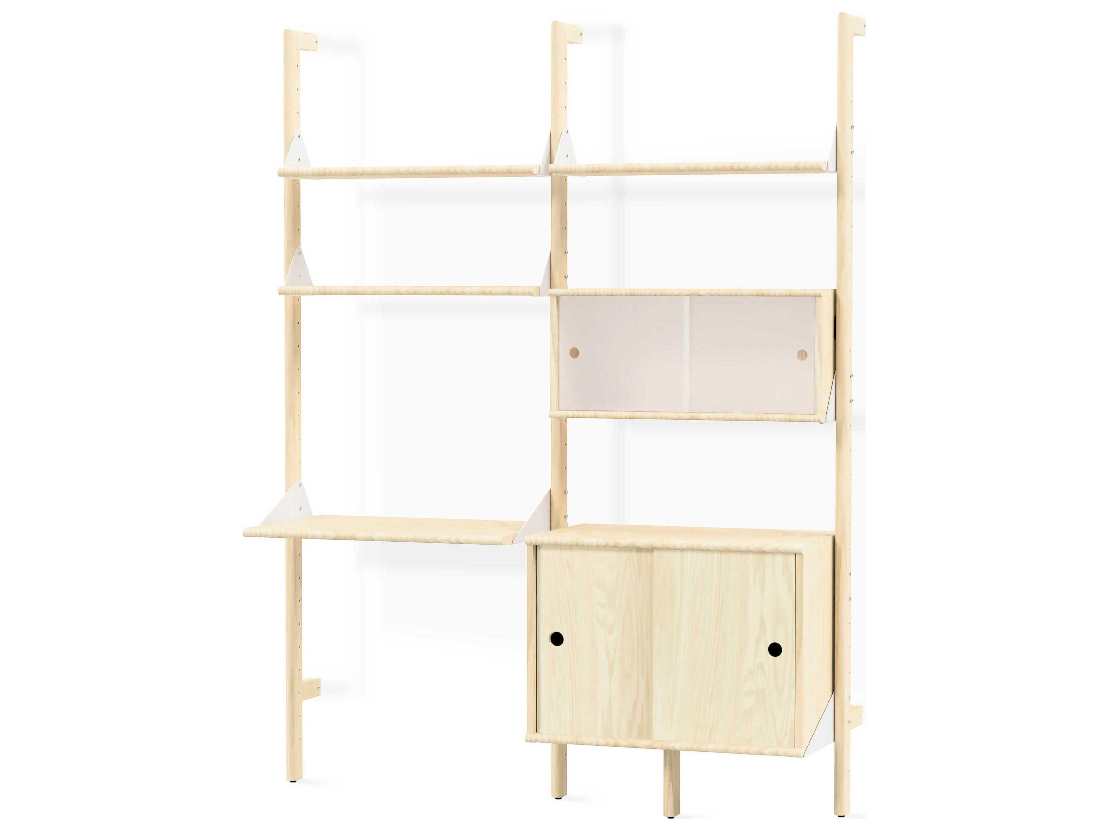 Gus* Modern Branch Blonde White Beige Ash Wood Leaning Ladder Desk