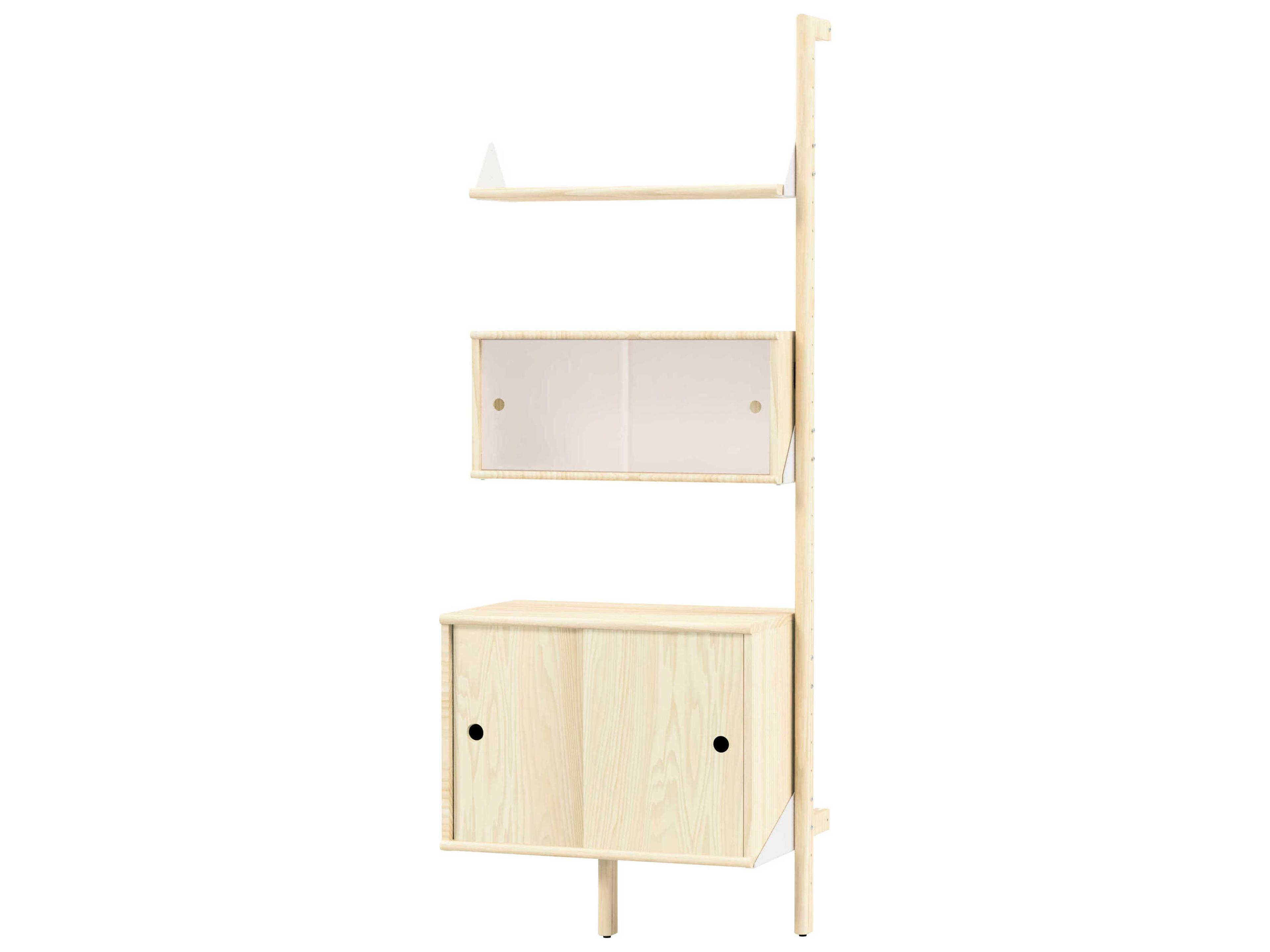 Gus* Modern Branch Blonde White Bookcase