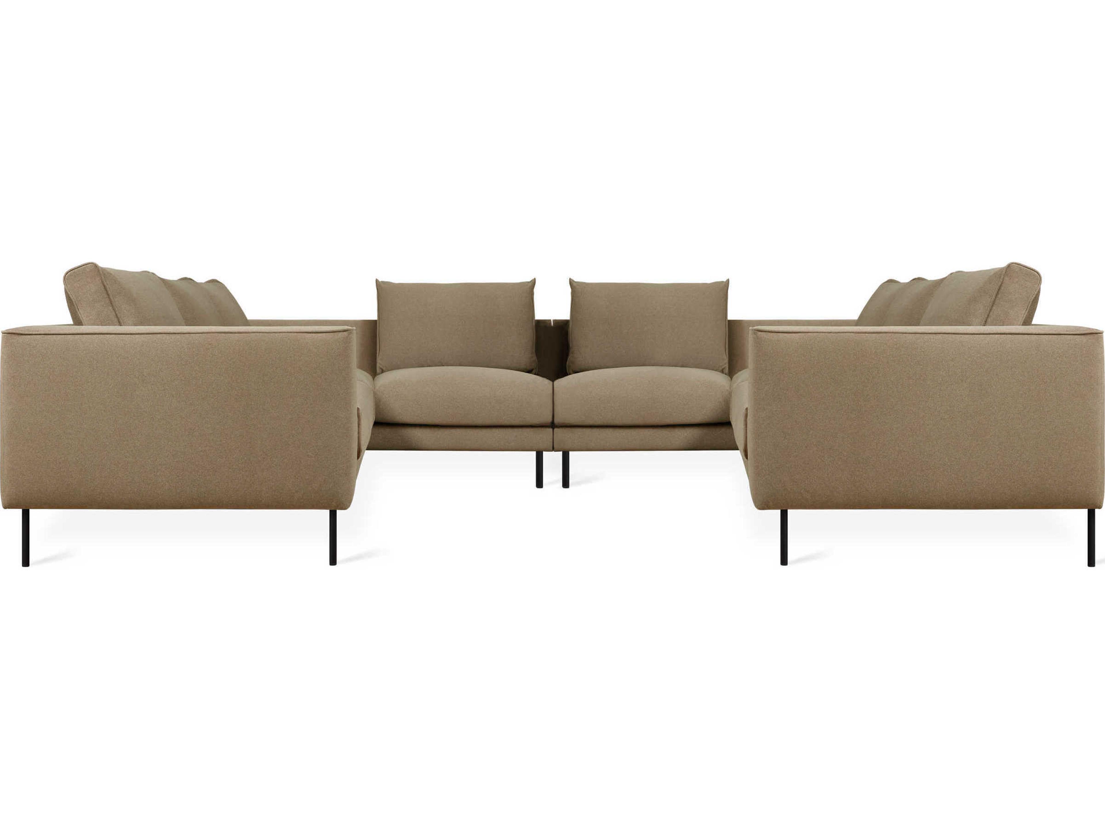 Gus* Modern Renfrew Black Upholstered Sectional Sofa