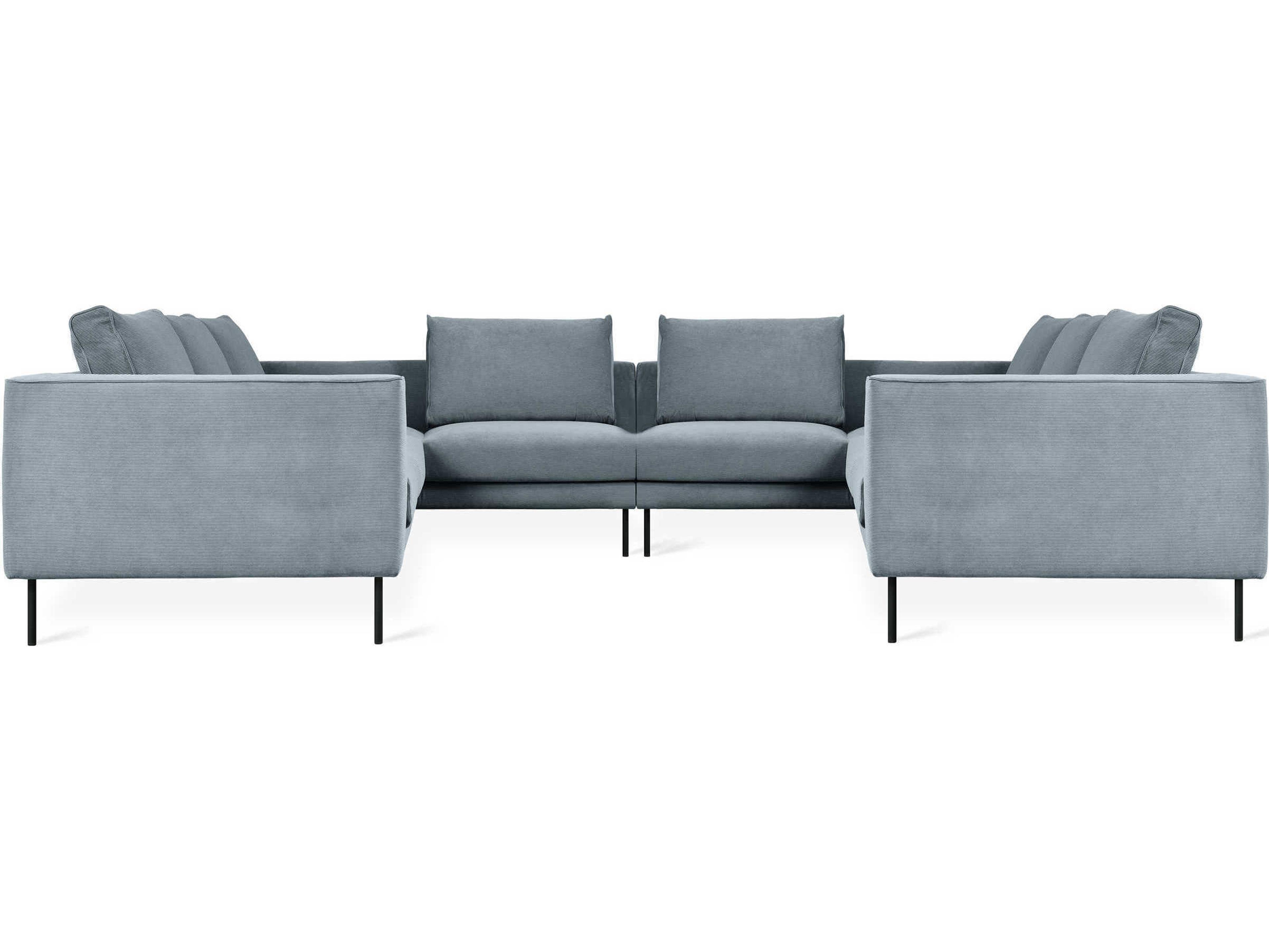 Gus* Modern Renfrew Black Upholstered Sectional Sofa