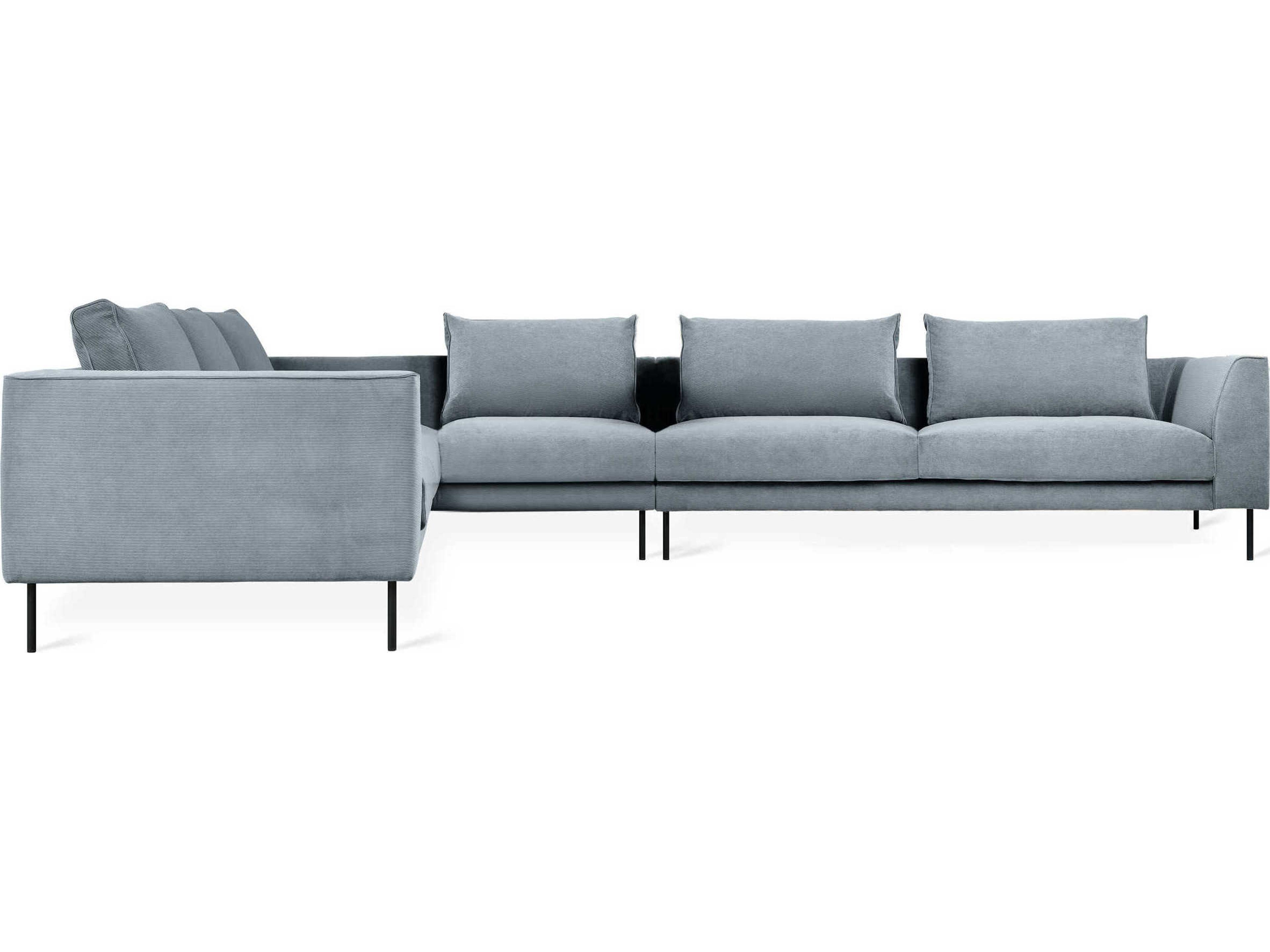 Gus* Modern Renfrew Black Upholstered Sectional Sofa