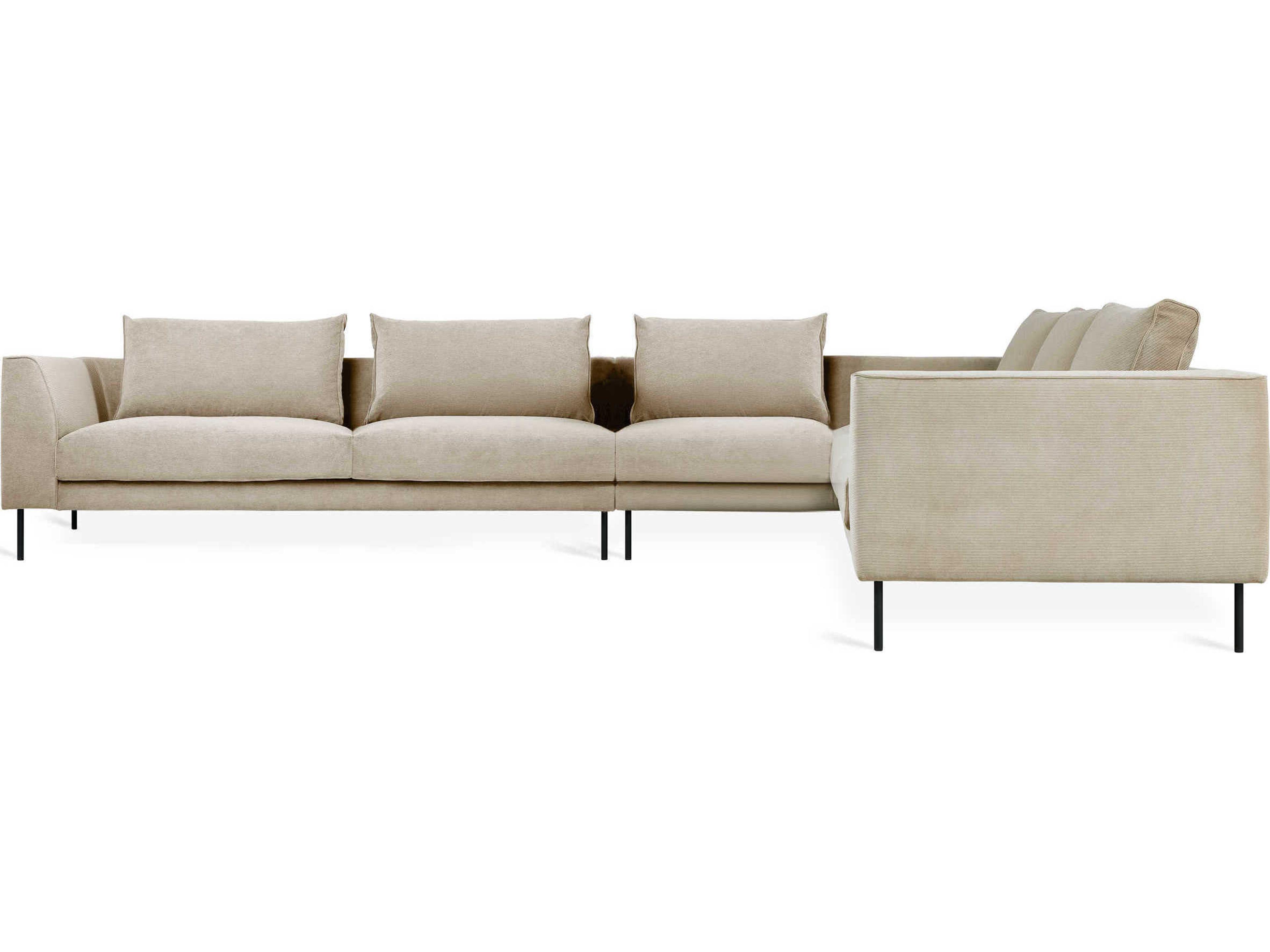 Gus* Modern Renfrew Beige Upholstered Sectional Sofa