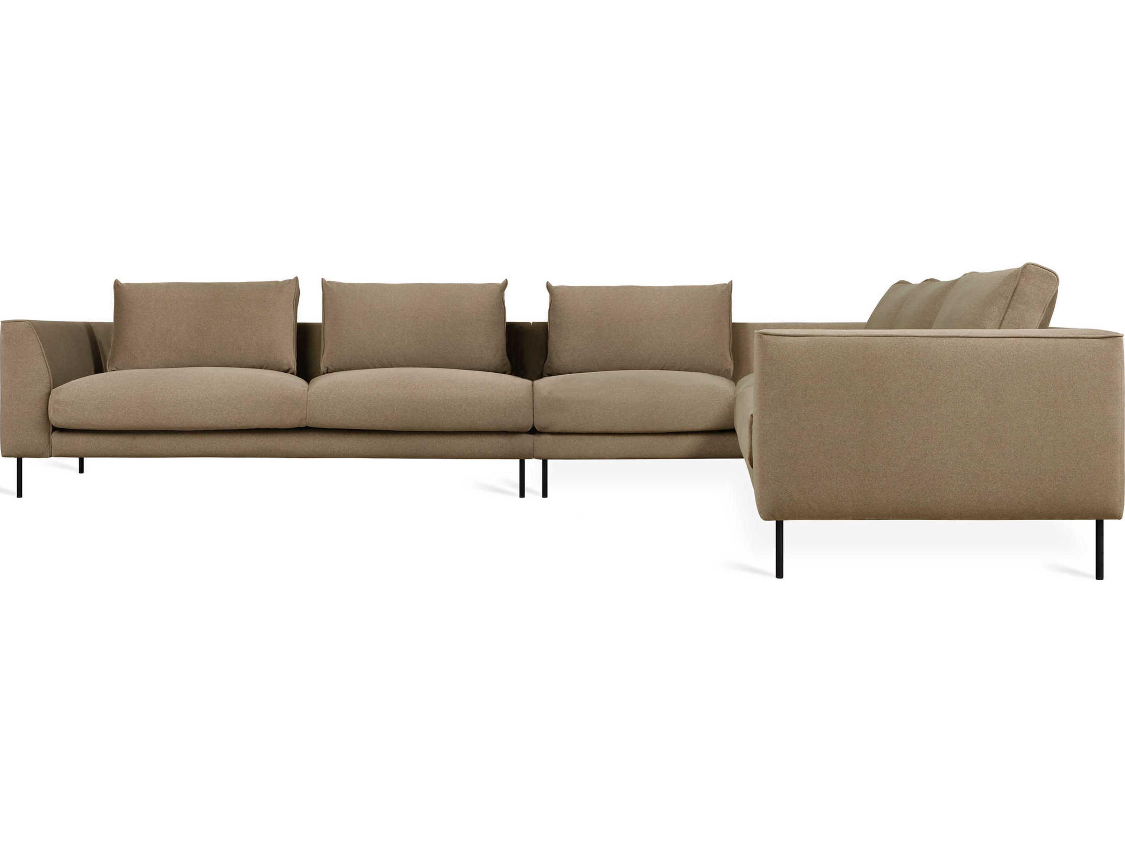 Gus* Modern Renfrew Black Upholstered Sectional Sofa