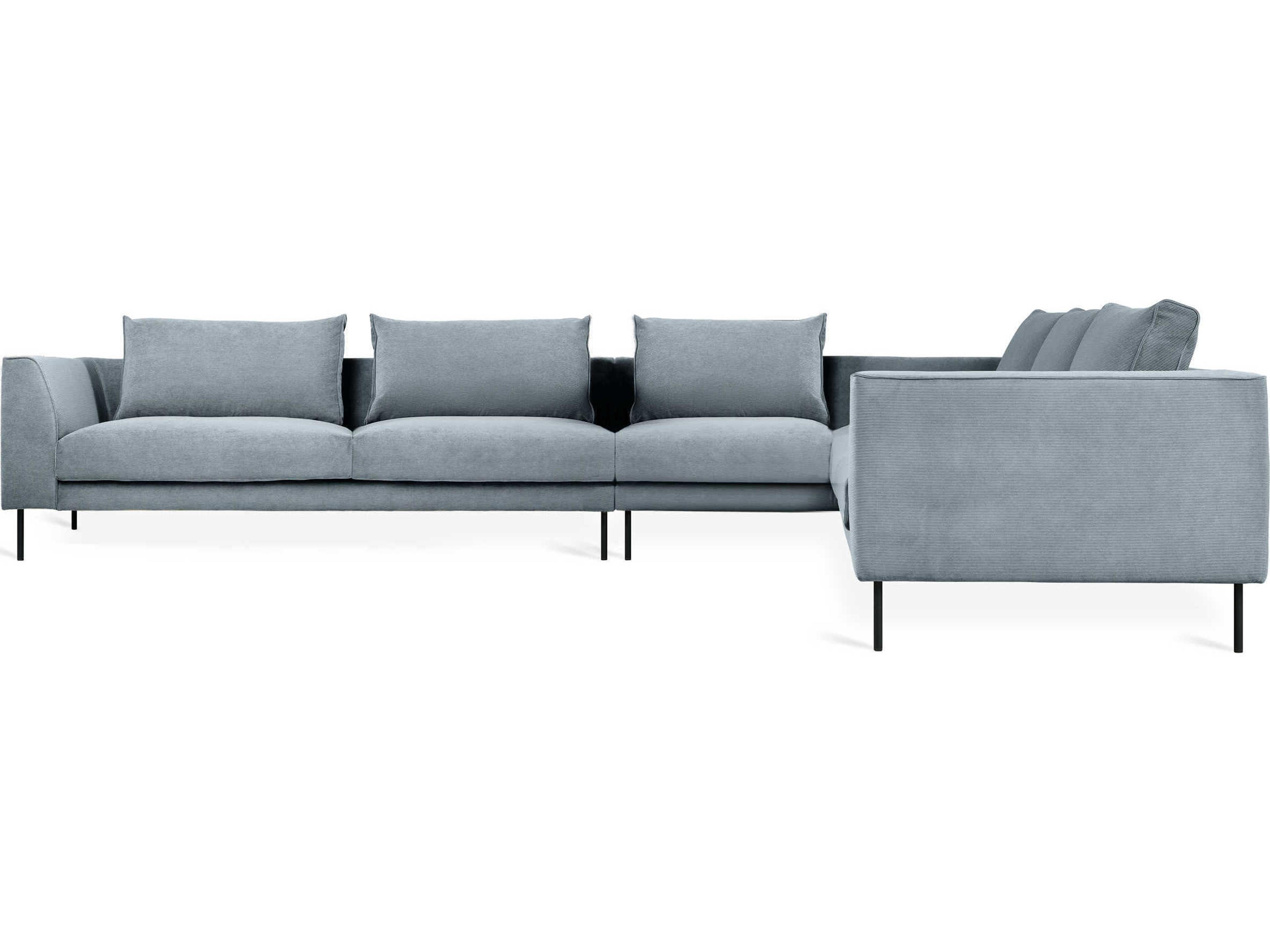 Gus* Modern Renfrew Black Upholstered Sectional Sofa