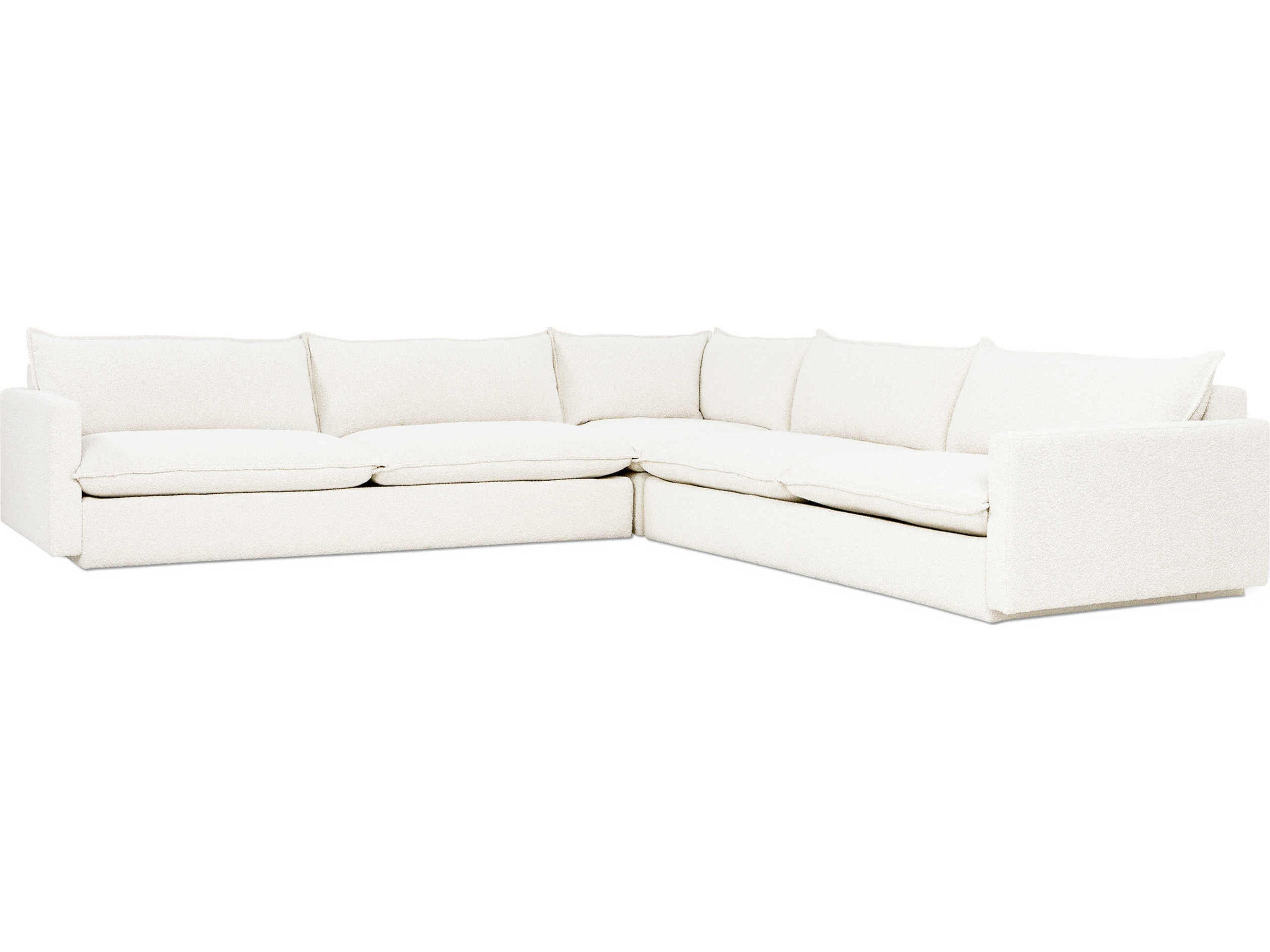 Gus* Modern Sola White Upholstered Sectional Sofa