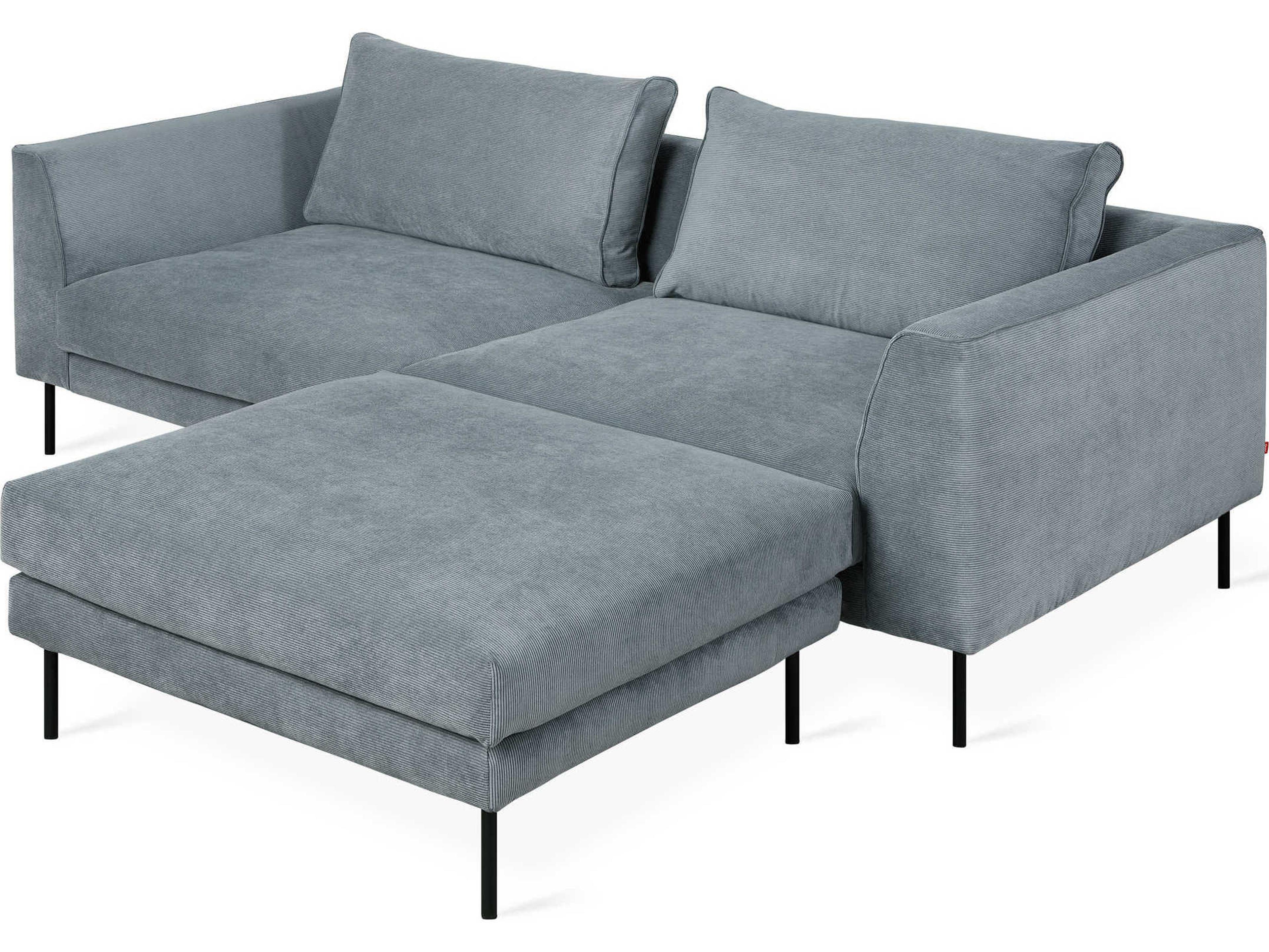 Gus* Modern Renfrew Blue Upholstered Sectional Sofa