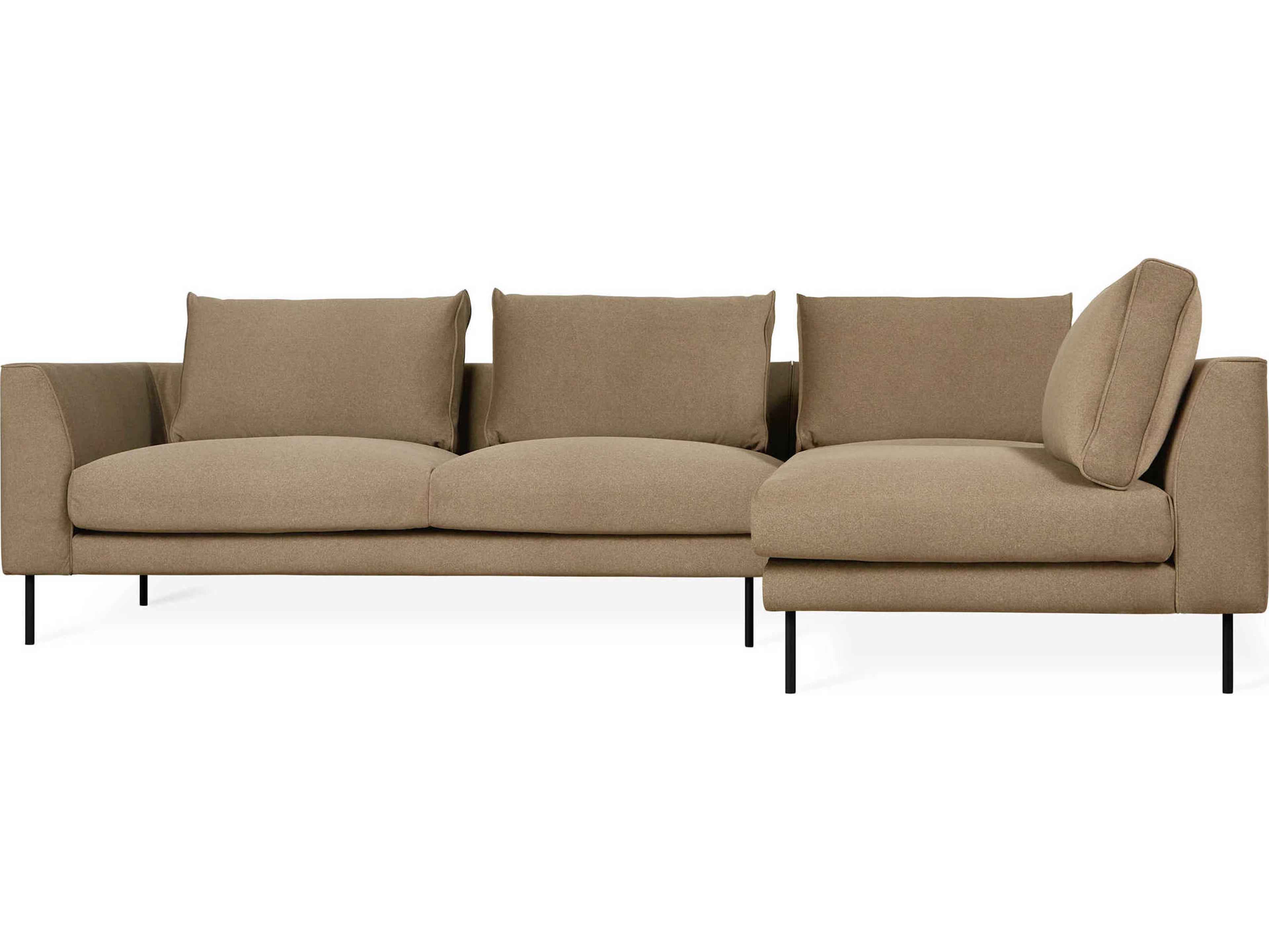 Gus* Modern Renfrew Black Upholstered Sectional Sofa