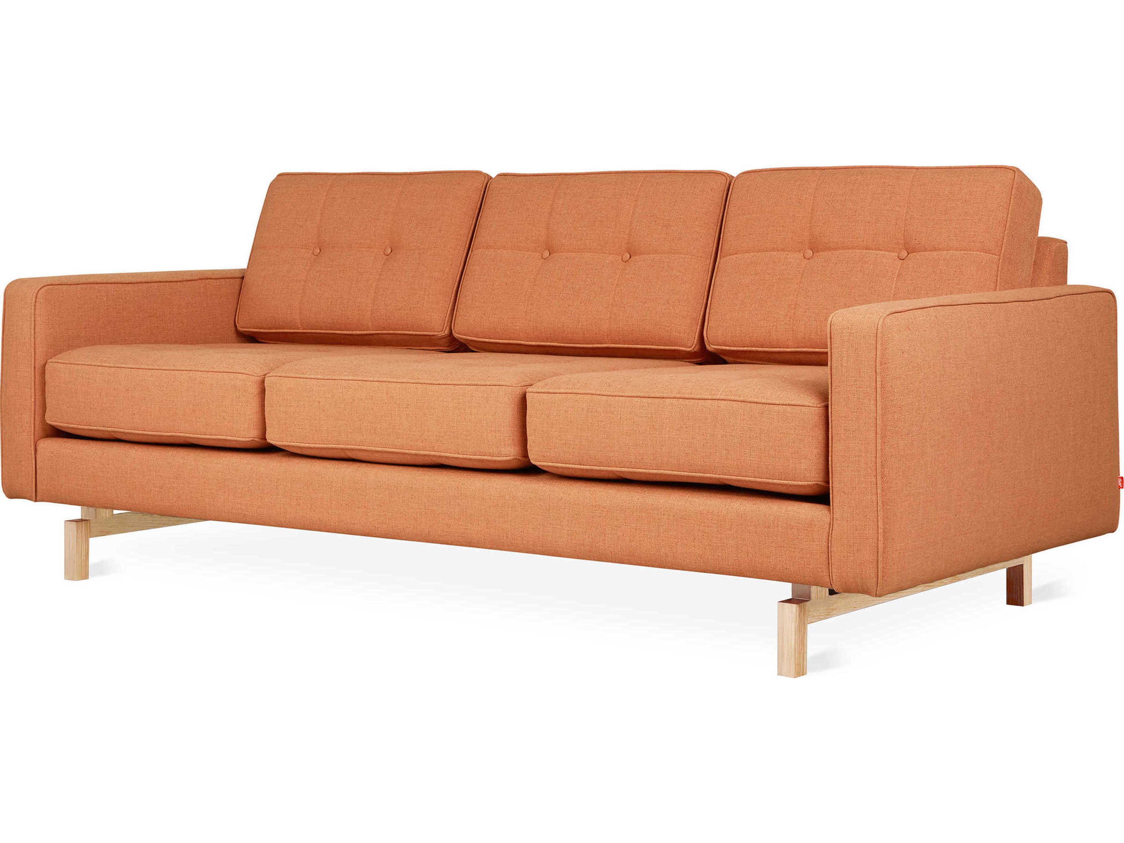Gus* Modern Jane-2 Caledon Sedona Orange Upholstered Sofa
