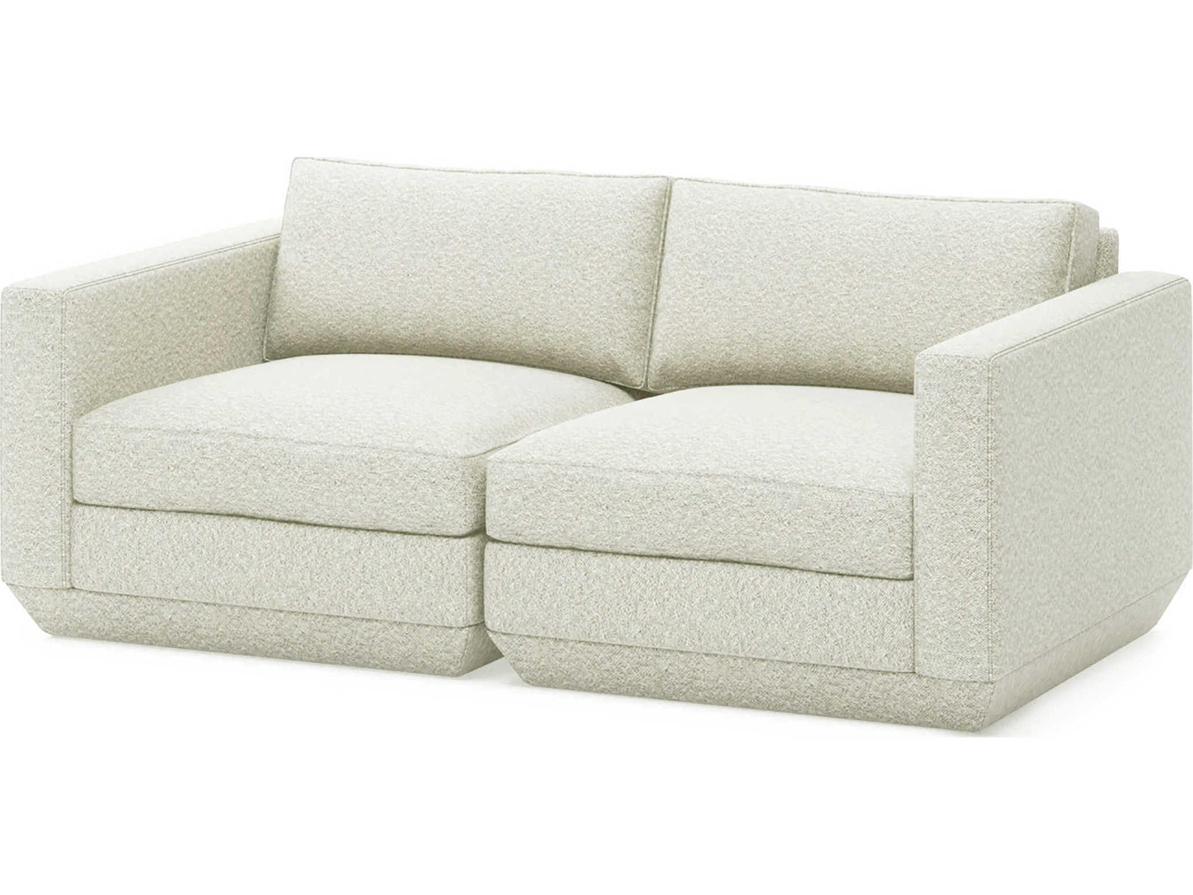 Gus* Modern Podium Copenhagen Fossil White Upholstered Loveseat
