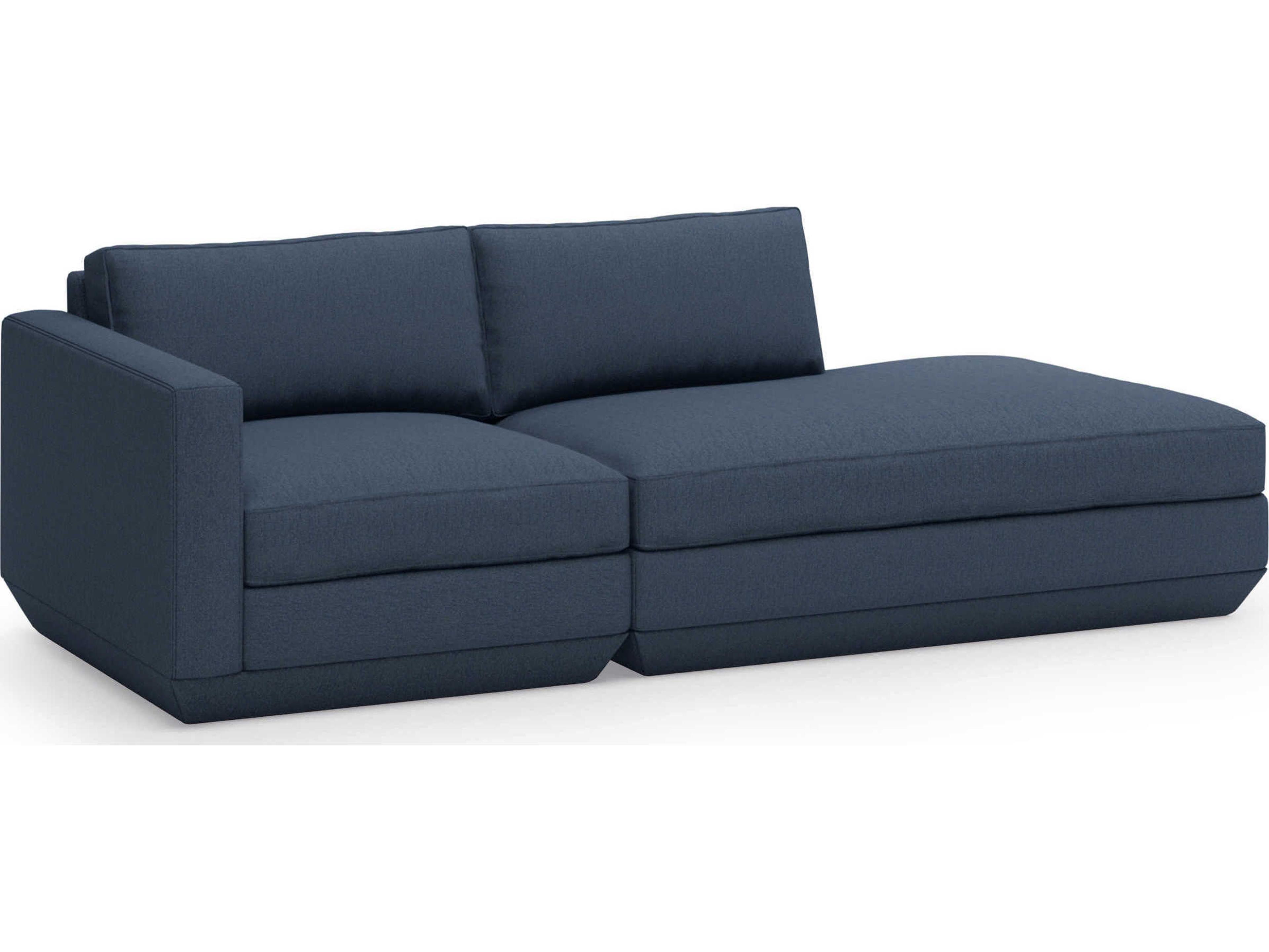 Gus* Modern Podium Hanson Navy Blue Upholstered Sofa
