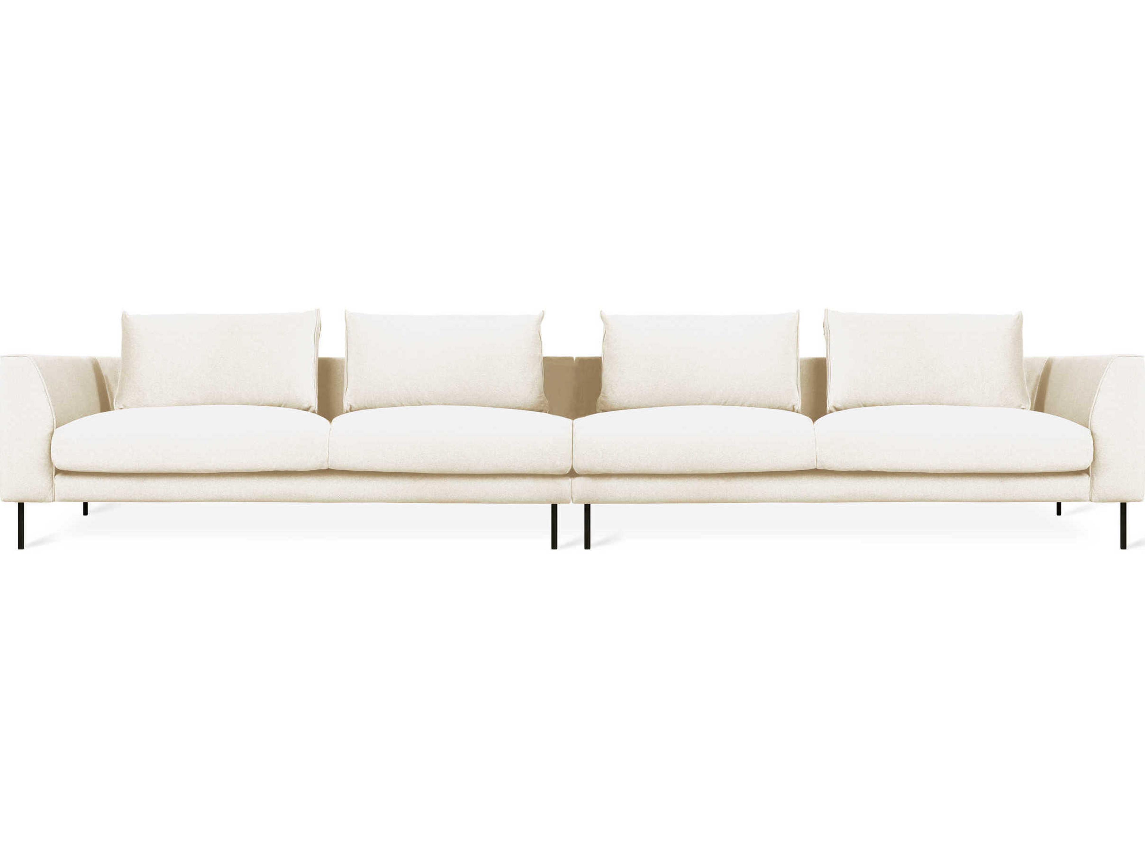 Gus* Modern Renfrew Merino Cream Black Upholstered Sofa