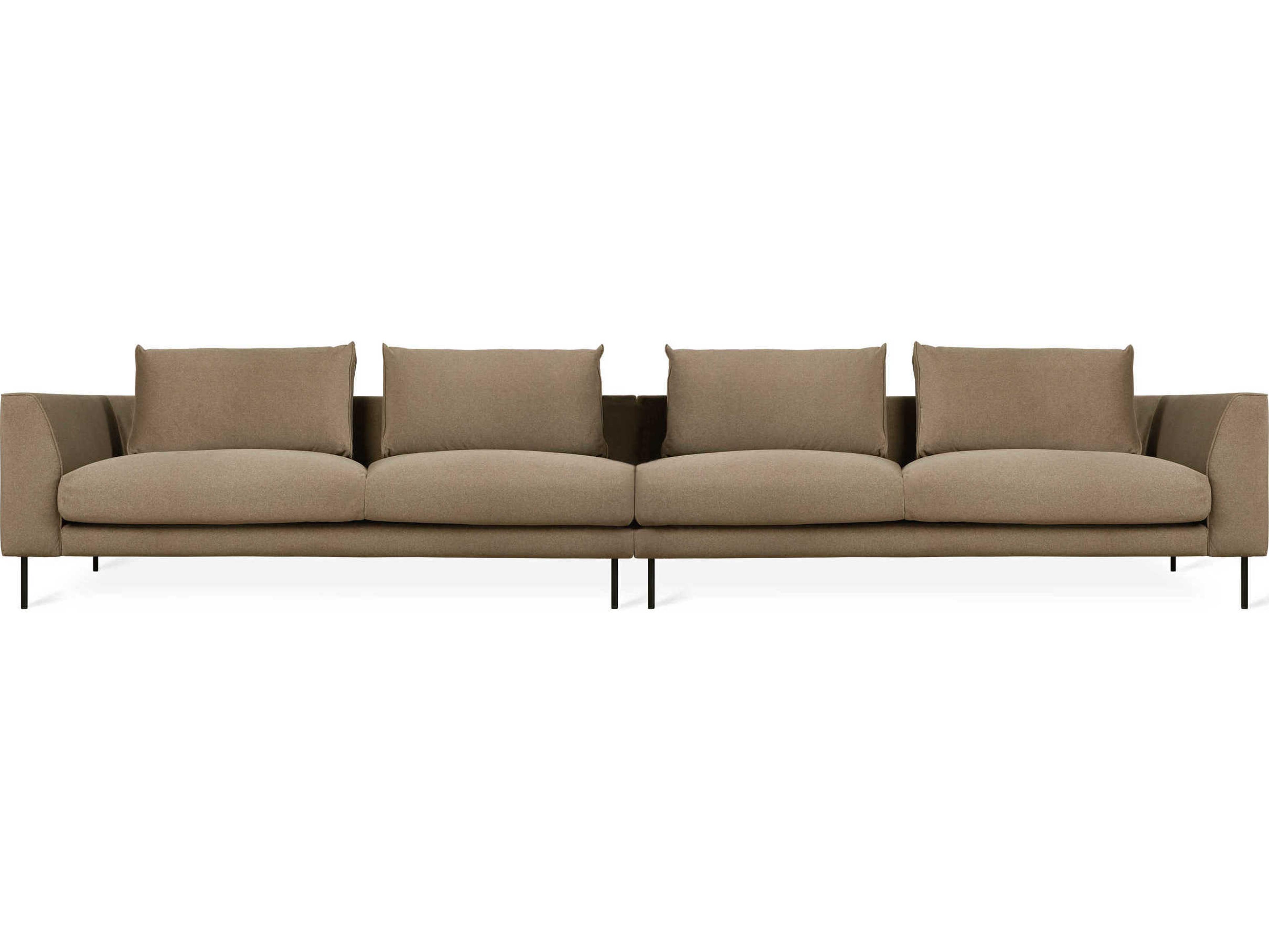 Gus* Modern Renfrew Merino Mocha Black Upholstered Sofa