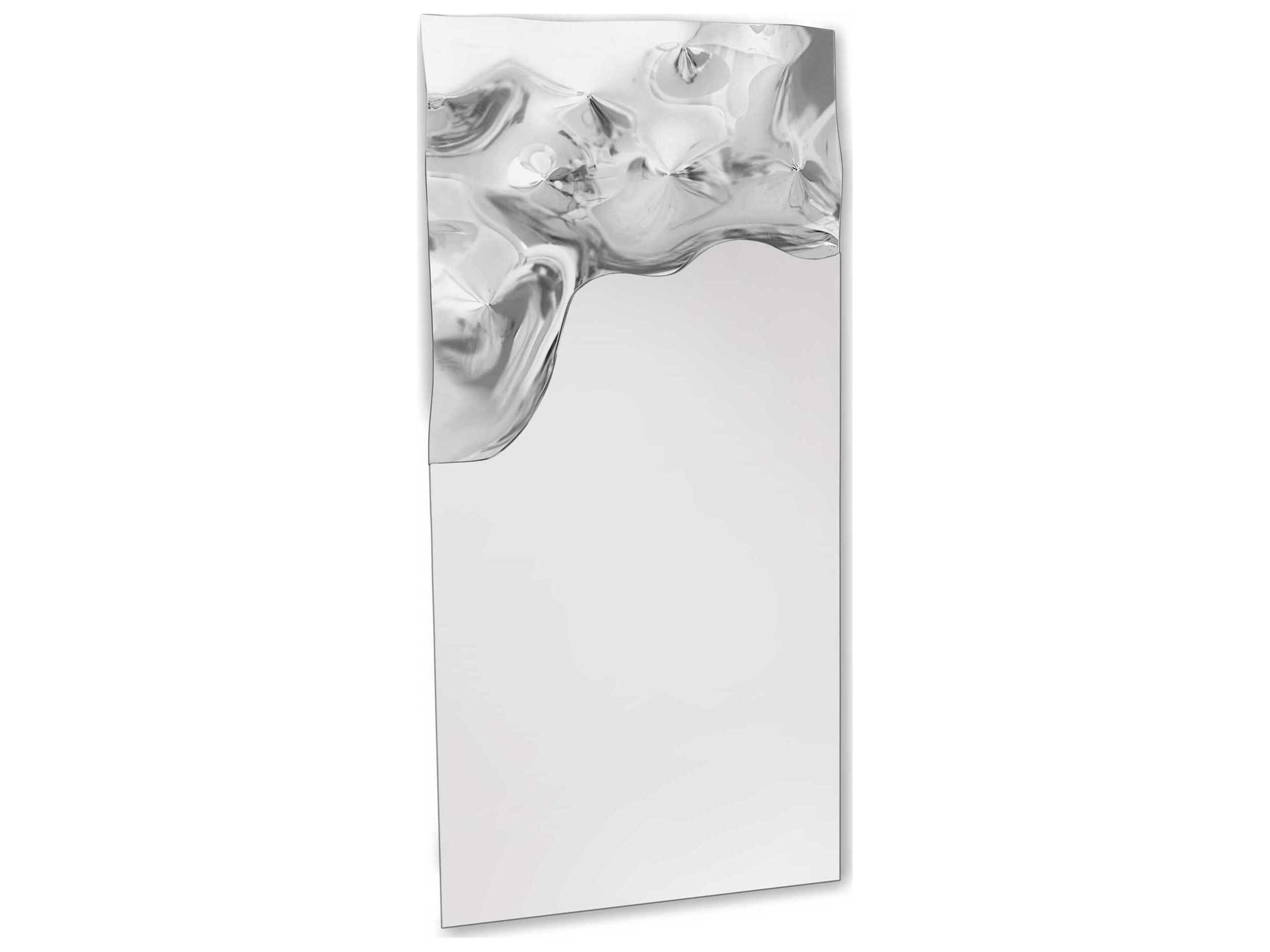 Global Views Asymmetrical Ripple Clear Rectangular Wall Mirror