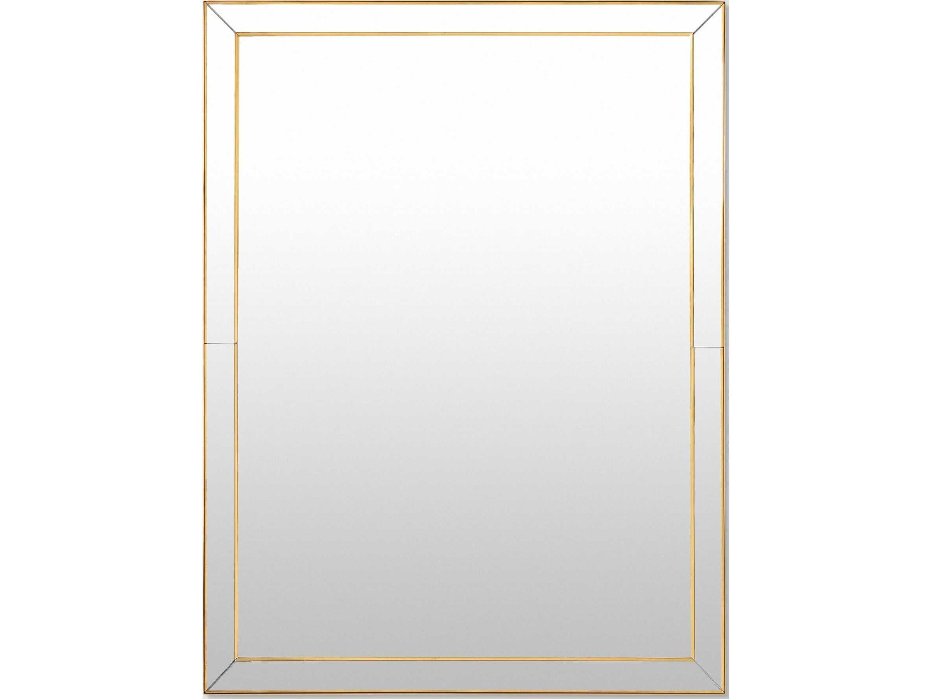 Global Views Lovely Brushed Brass Wall Mirror Rectangular